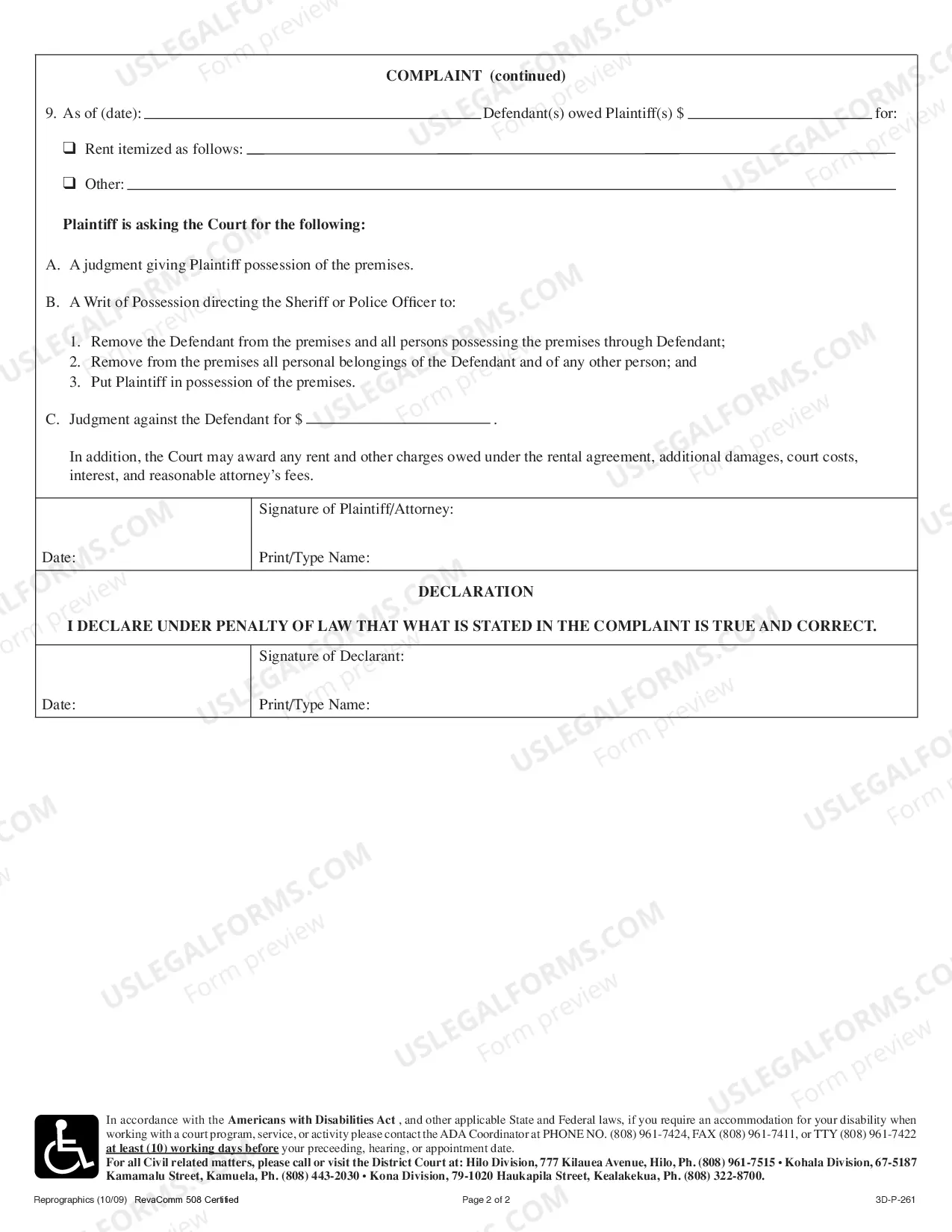 Preview Complaint regarding Assumpsit and Summary Possession and Damages - Landlord Tenant