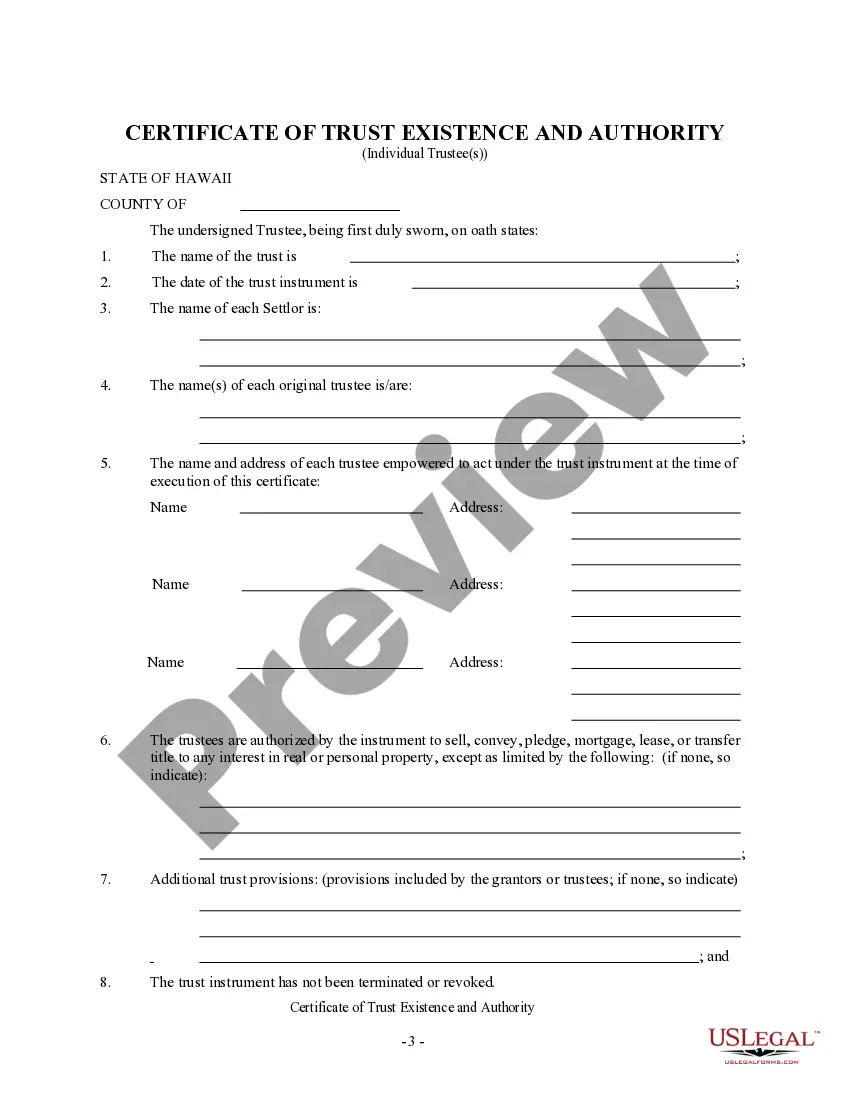 Get Certificate of Trust Existence and Authority by Individual Preview Certificate of Trust Existence and Authority by Individual