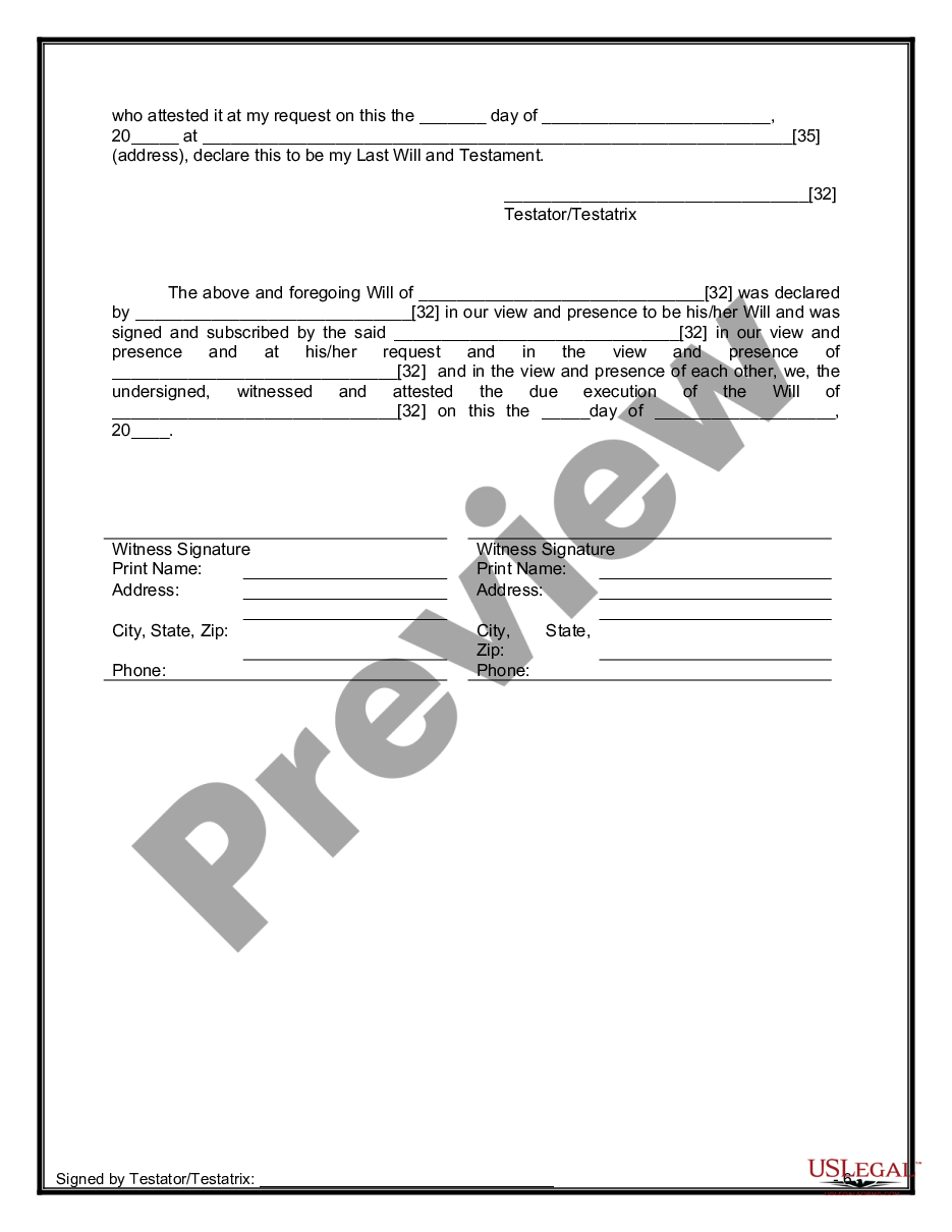 page 8 Mutual Wills containing Last Will and Testaments for Unmarried Persons living together with No Children preview