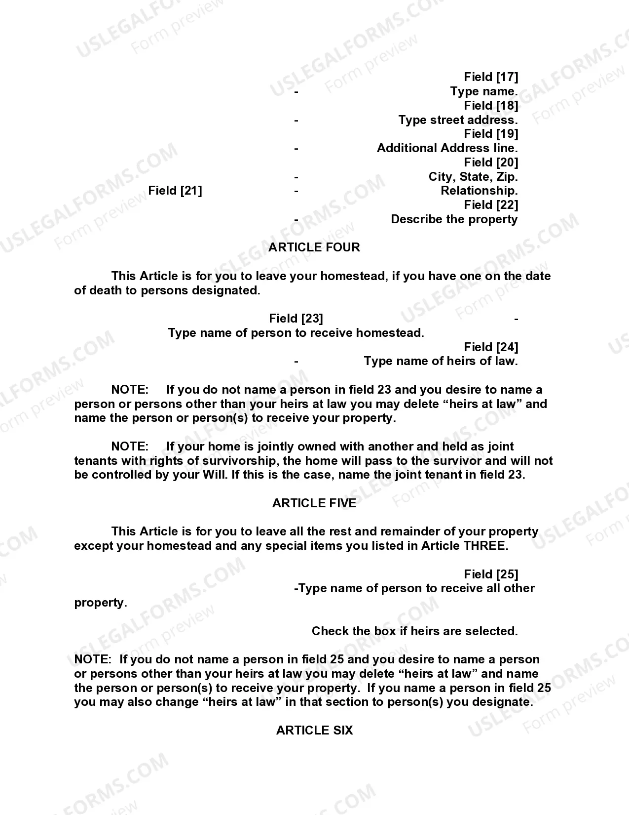 Preview Mutual Wills containing Last Will and Testaments for Man and Woman living together not Married with No Children
