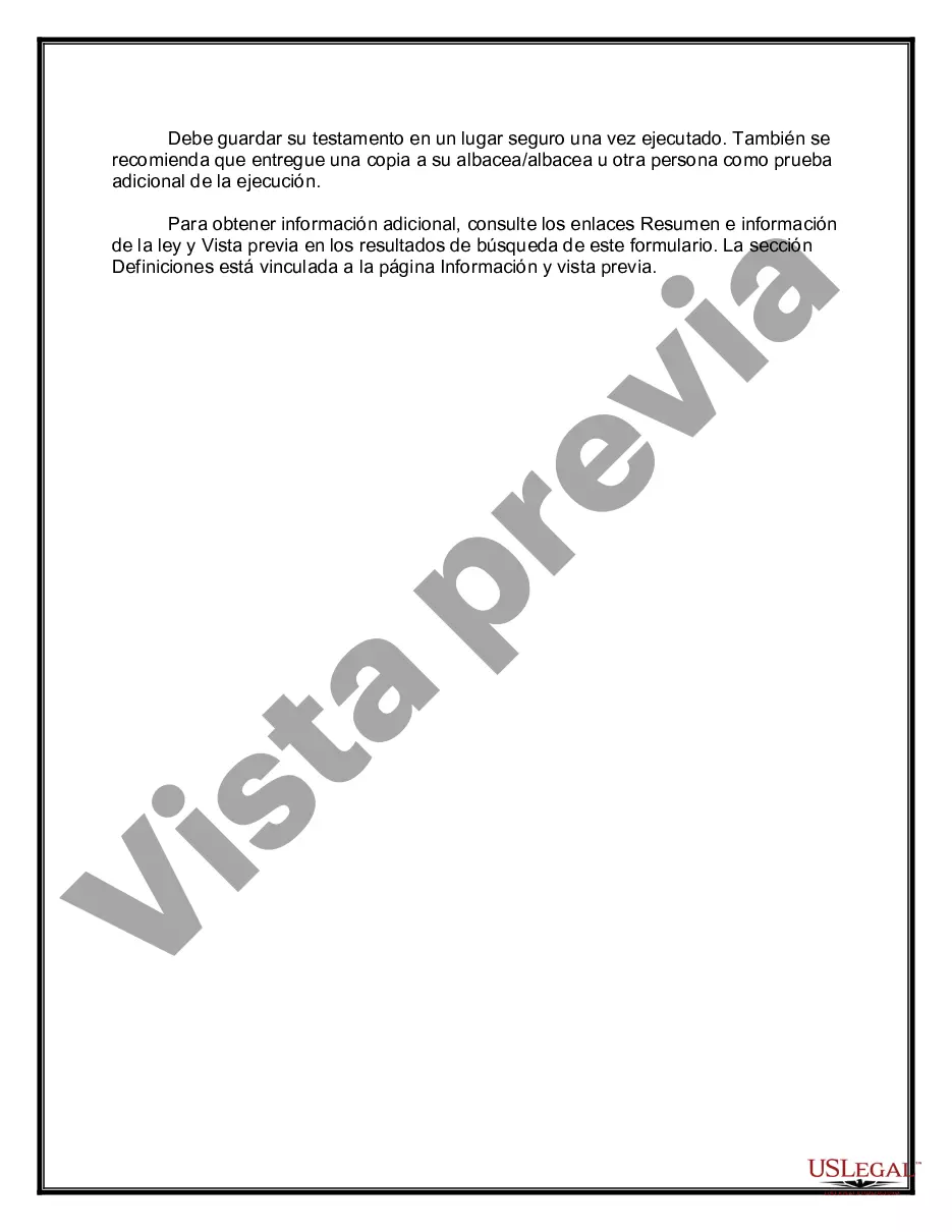 Preview Paquete de Testamentos Mutuos de Últimas Voluntades y Testamentos para Personas Solteras que conviven con Hijos Mayores de Edad