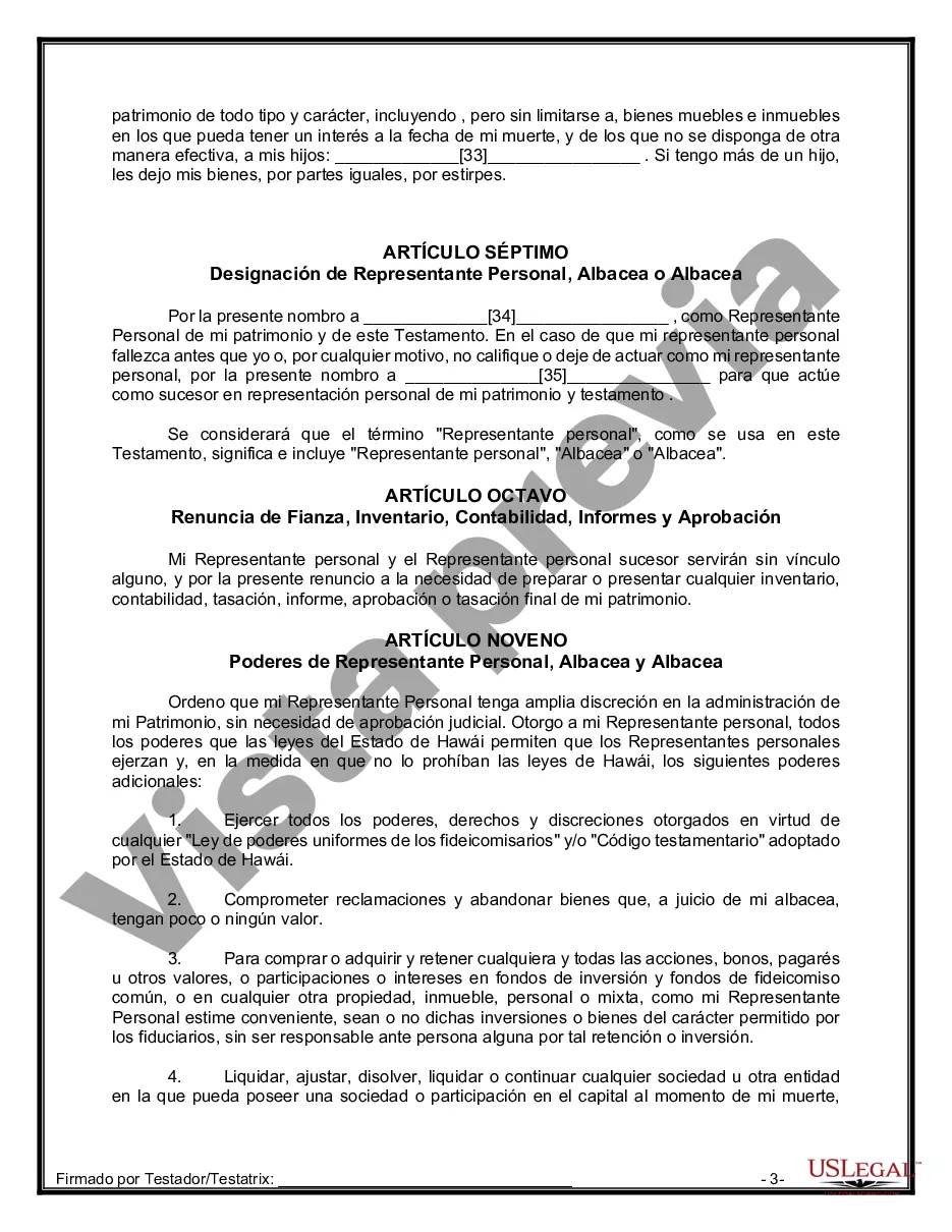 Preview Paquete de Testamentos Mutuos de Últimas Voluntades y Testamentos para Personas Solteras que conviven con Hijos Mayores de Edad