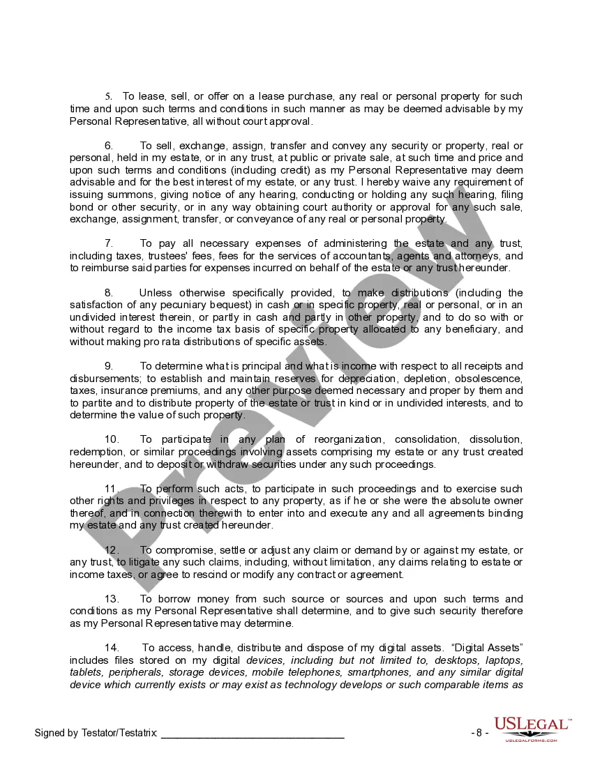 Preview Mutual Wills Package of Last Wills and Testaments for Man and Woman living together not Married with Adult Children