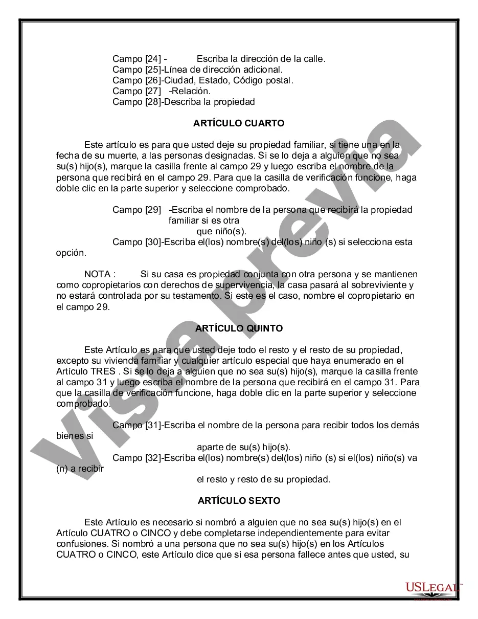 Preview Testamentos Mutuos o Últimas Voluntades y Testamentos para Personas Solteras que conviven con Hijos Menores