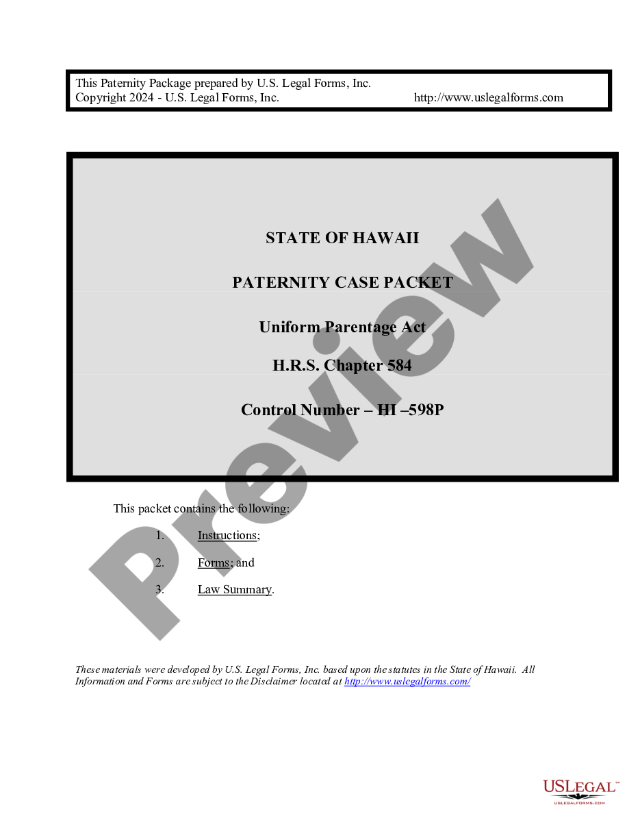 page 0 Paternity Case Package - Establishment of Paternity preview