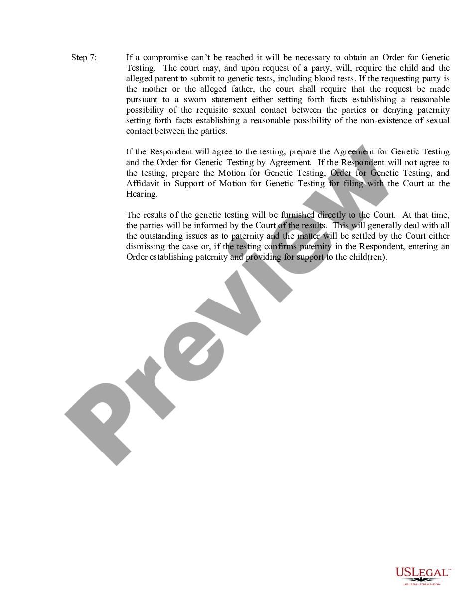 page 4 Paternity Case Package - Establishment of Paternity preview