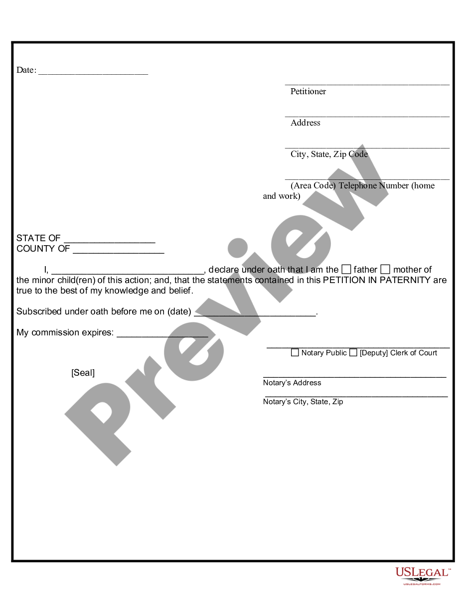 page 8 Paternity Case Package - Establishment of Paternity preview