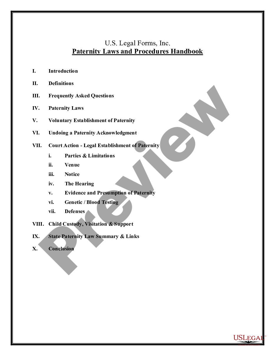 page 1 Paternity Law and Procedure Handbook preview