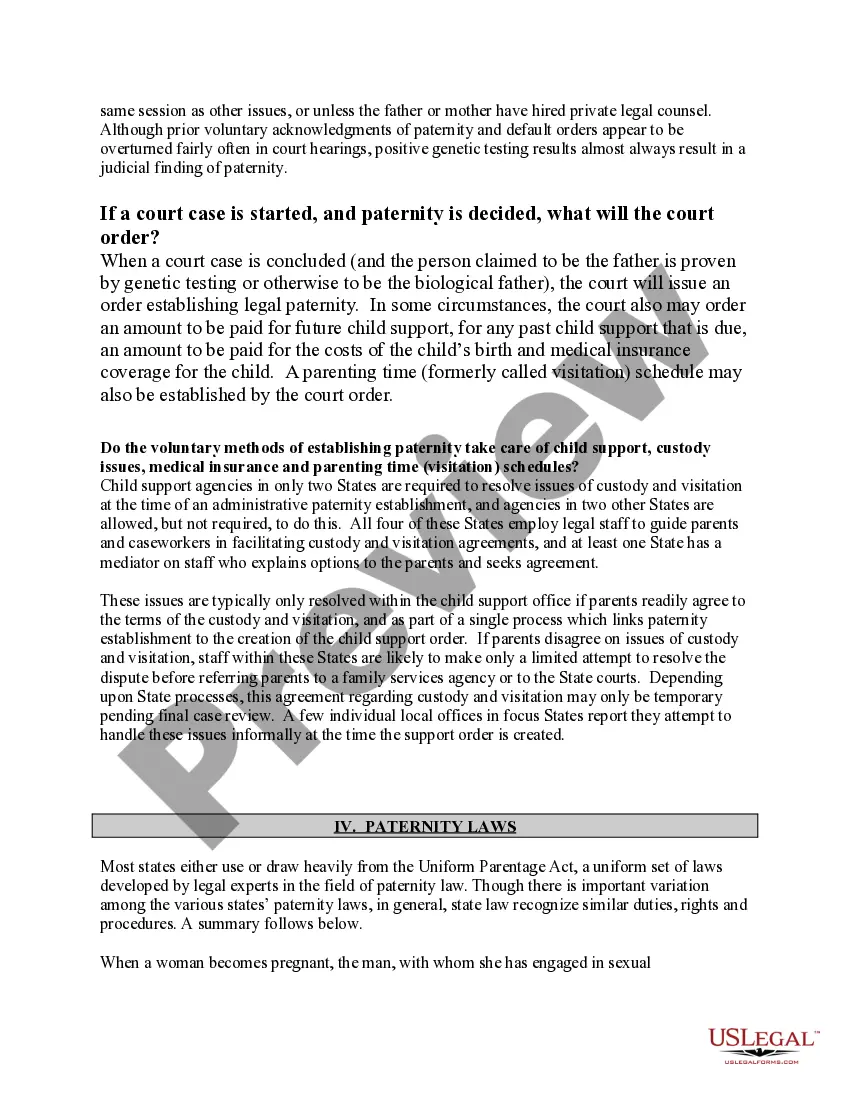 Preview Paternity Law and Procedure Handbook