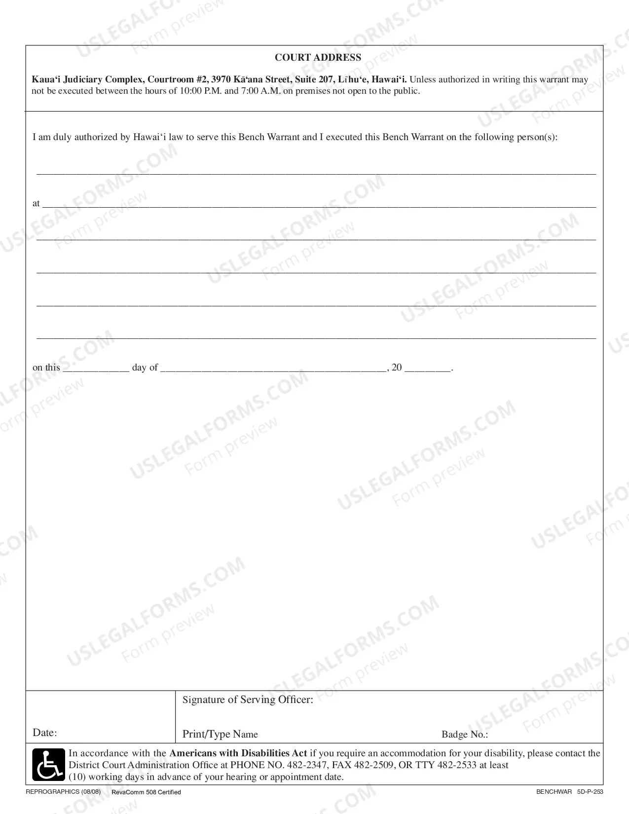 Preview Bench Warrant