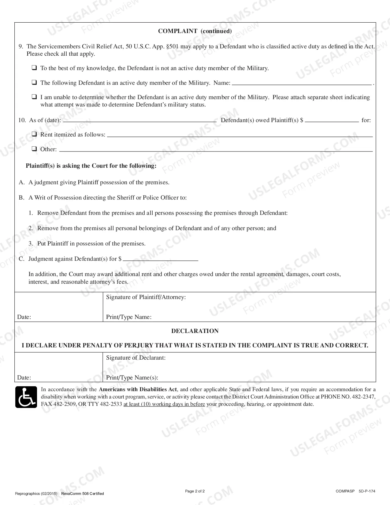 Preview Complaint regarding Assumpsit and Summary Possession and Damages - Landlord Tenant