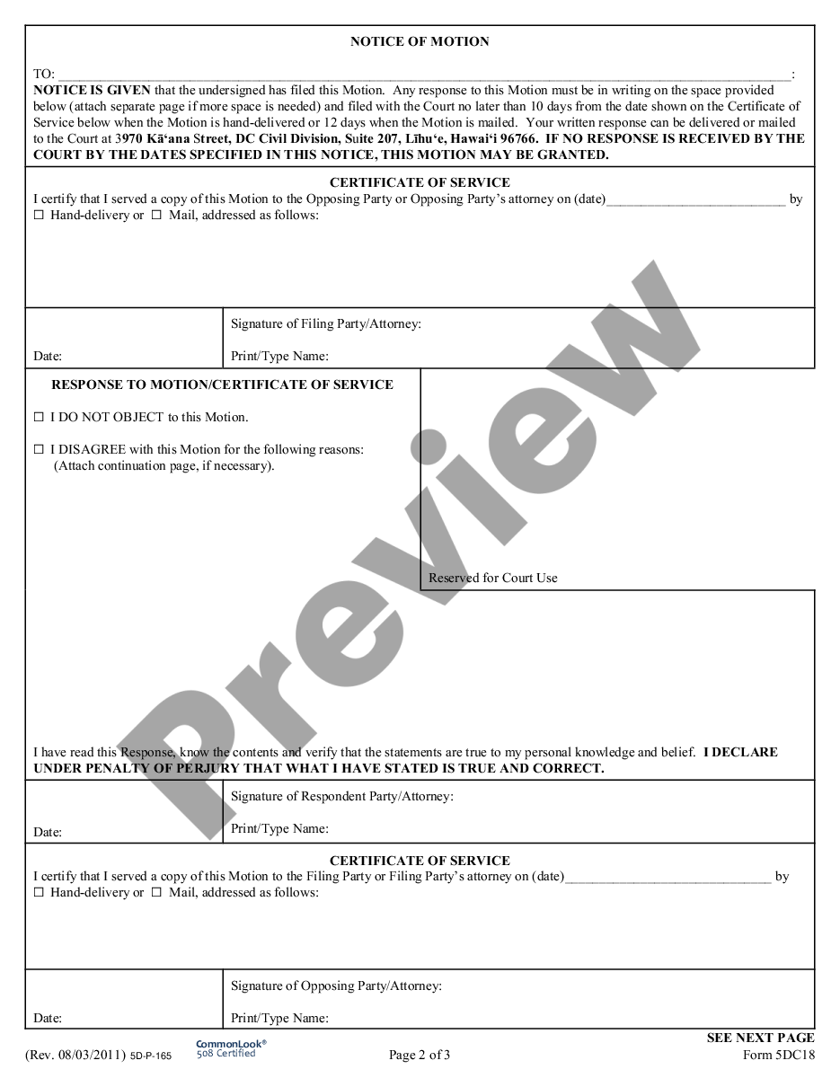 page 1 Motion for Default Judgment - Non-Hearing - Default preview