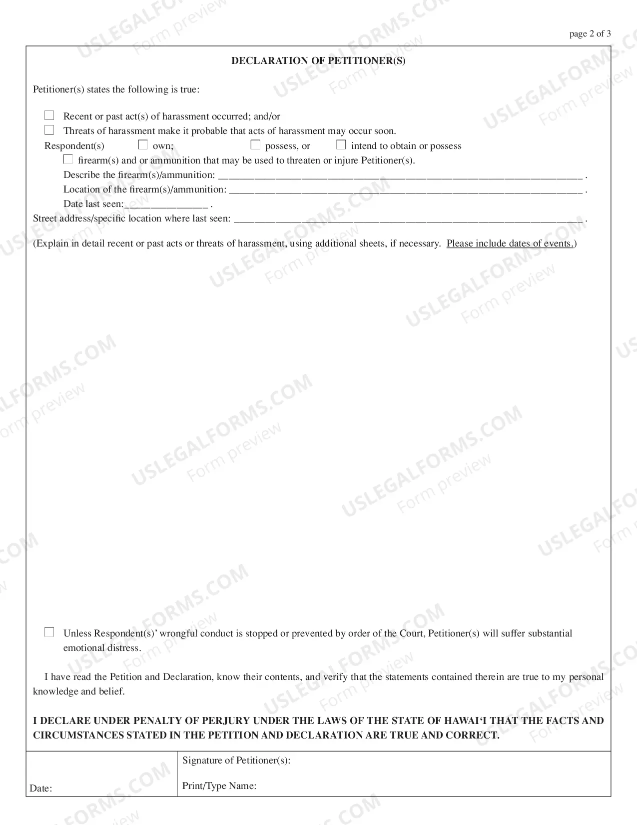 Preview Petition for TRO and for Injunction Against Harassment