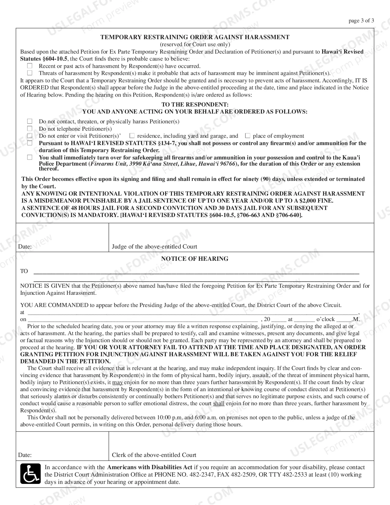Preview Petition for TRO and for Injunction Against Harassment