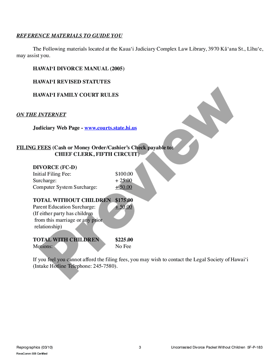 page 2 Uncontested Divorce Forms - without children preview