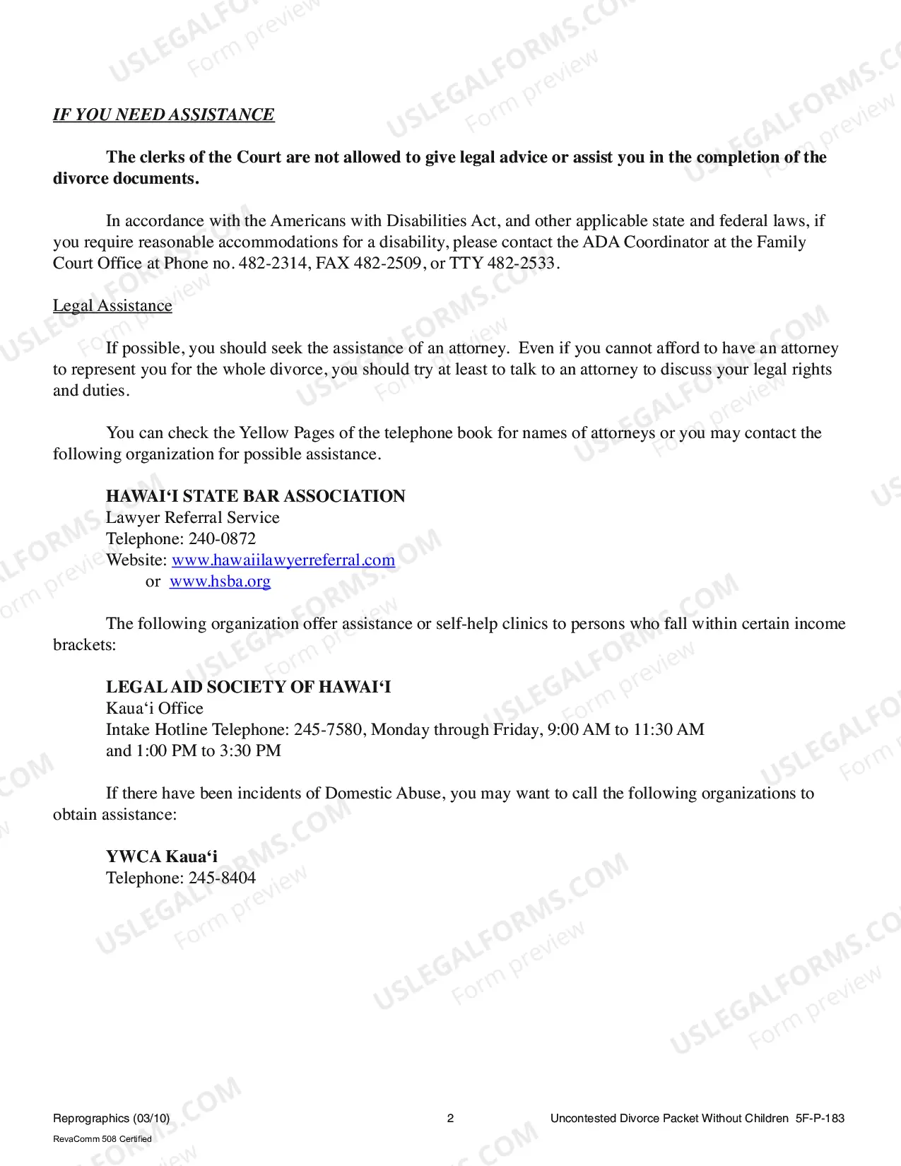 Preview Uncontested Divorce Forms - Without Children