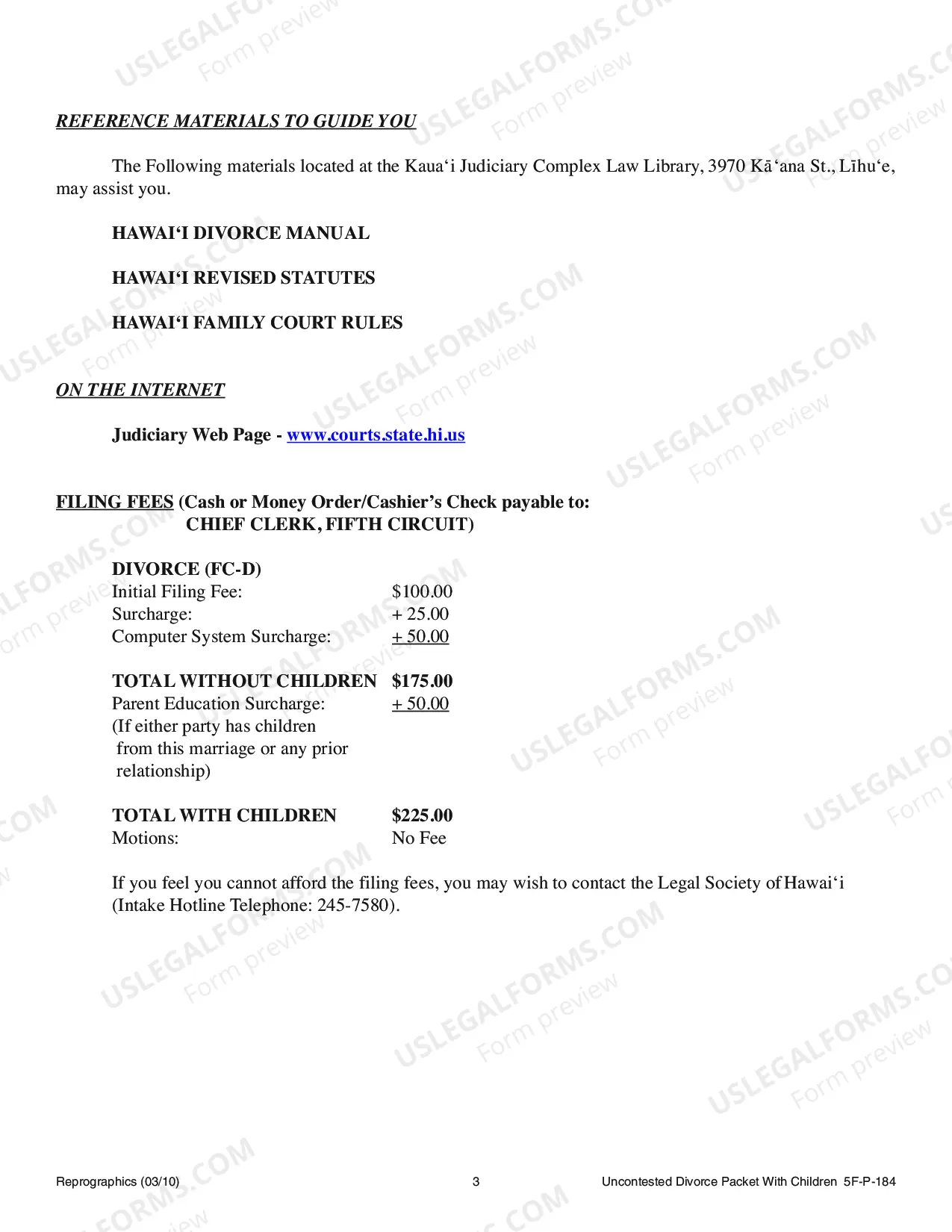 Preview Uncontested Divorce Forms - With Children