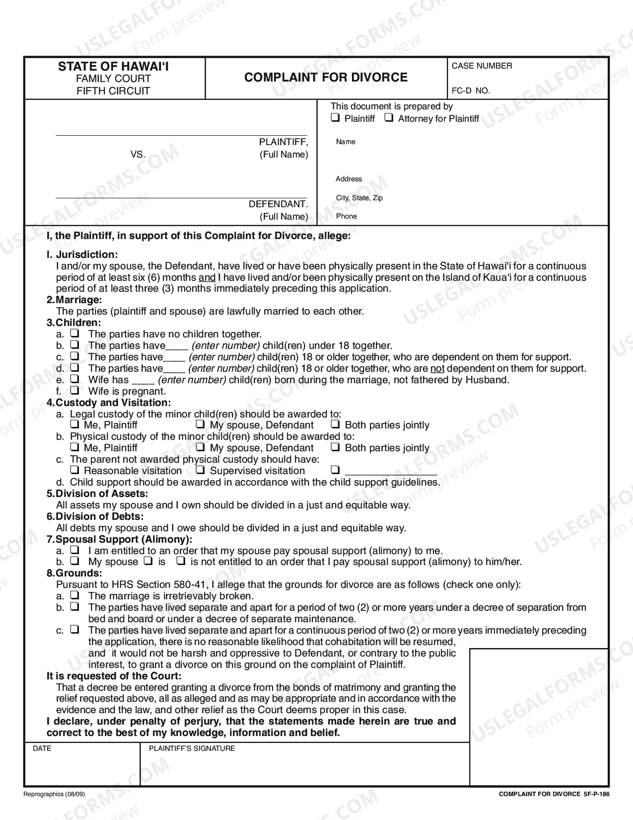 Preview Uncontested Divorce Forms - With Children