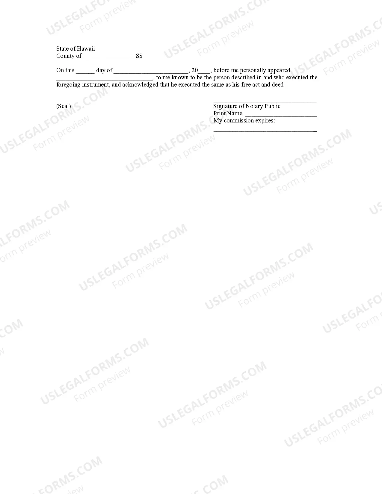 Preview Affidavit of Plaintiff For Uncontested Divorce