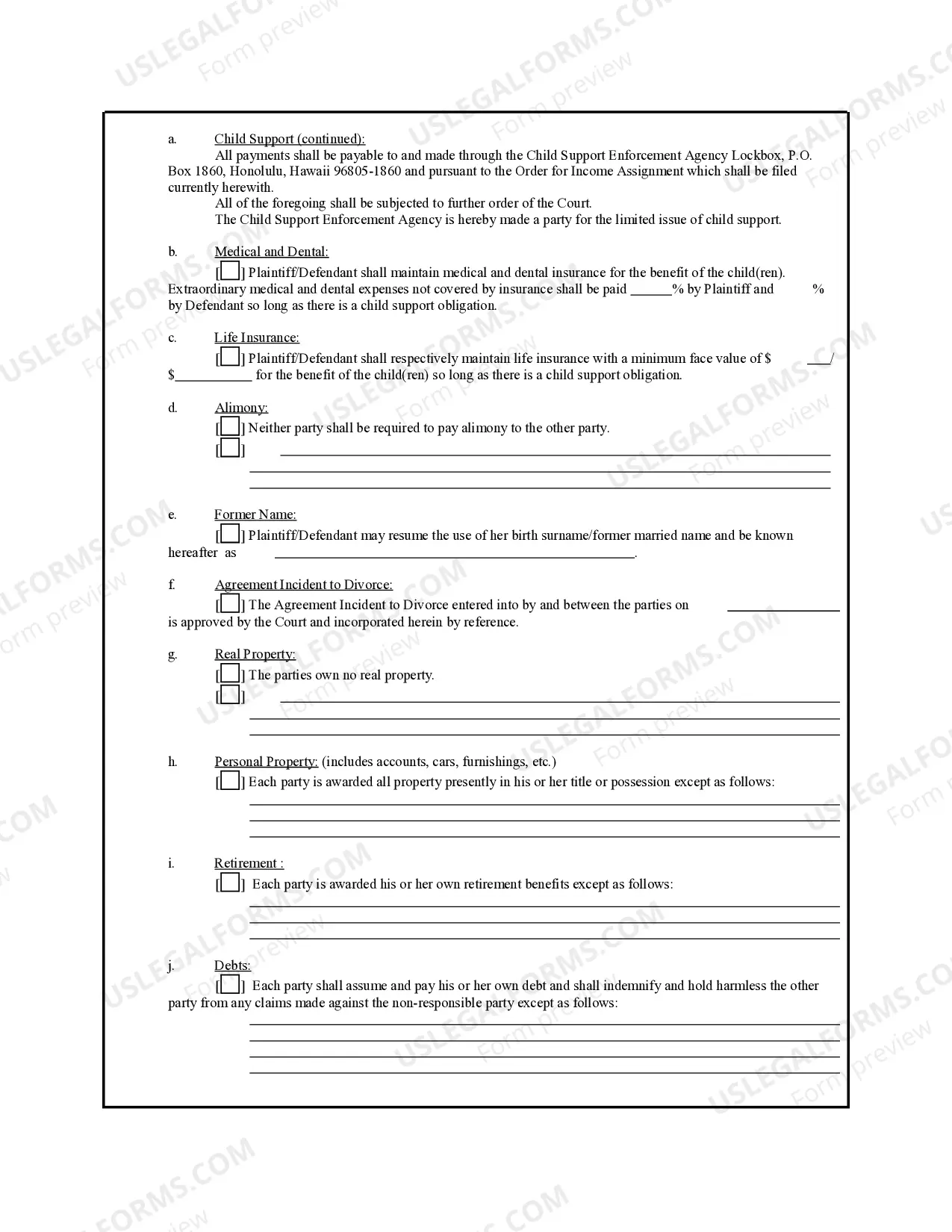 Preview Divorce Decree - With Children