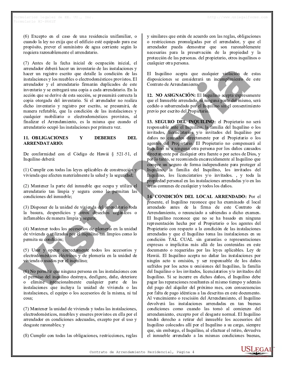 Preview Contrato de arrendamiento de alquiler residencial