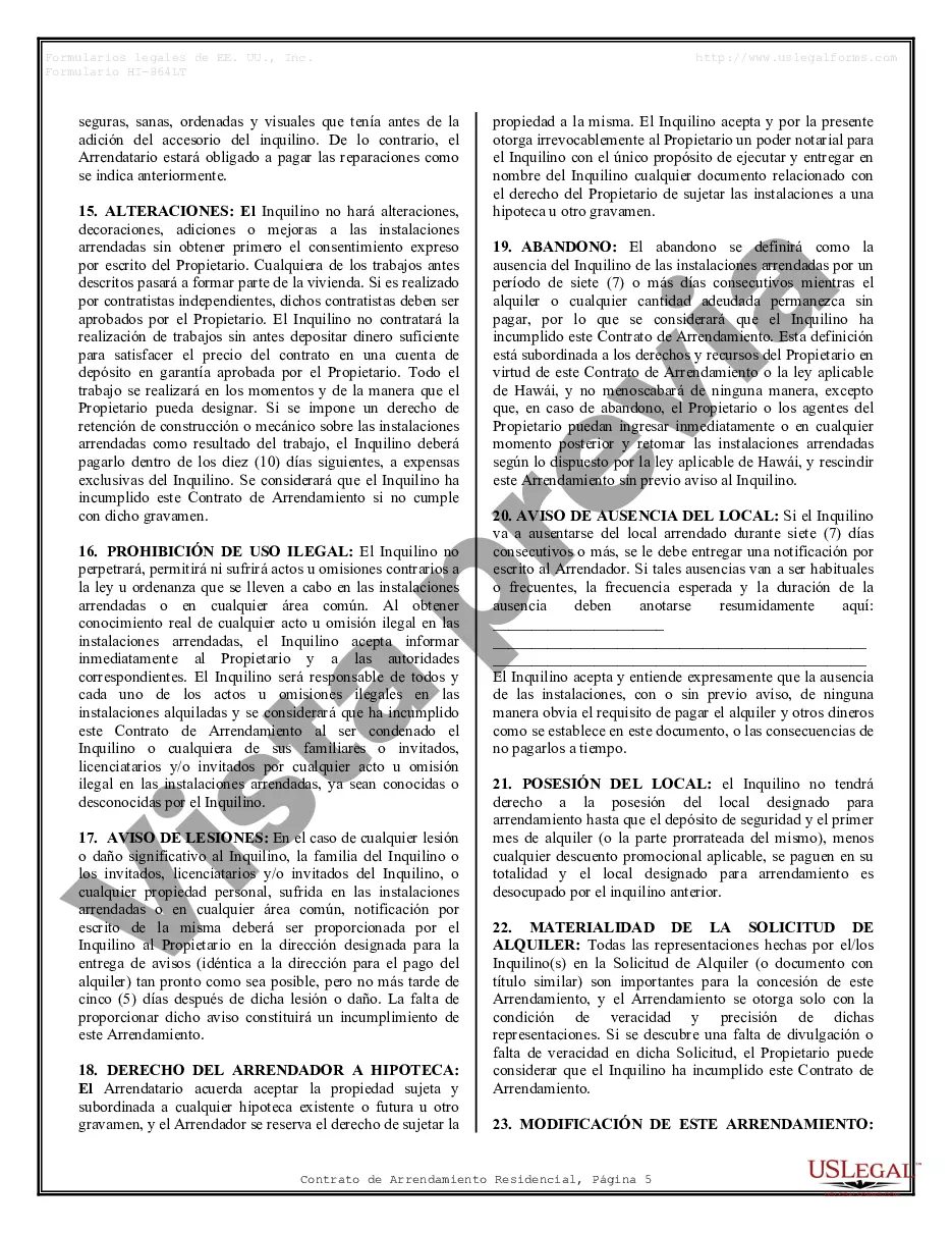 Preview Contrato de arrendamiento de alquiler residencial