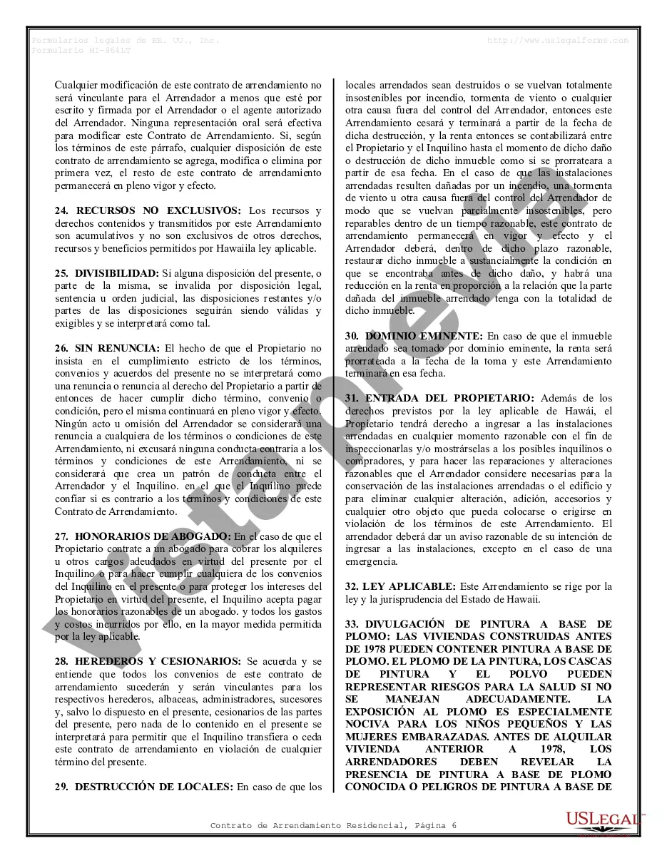 Preview Contrato de arrendamiento de alquiler residencial