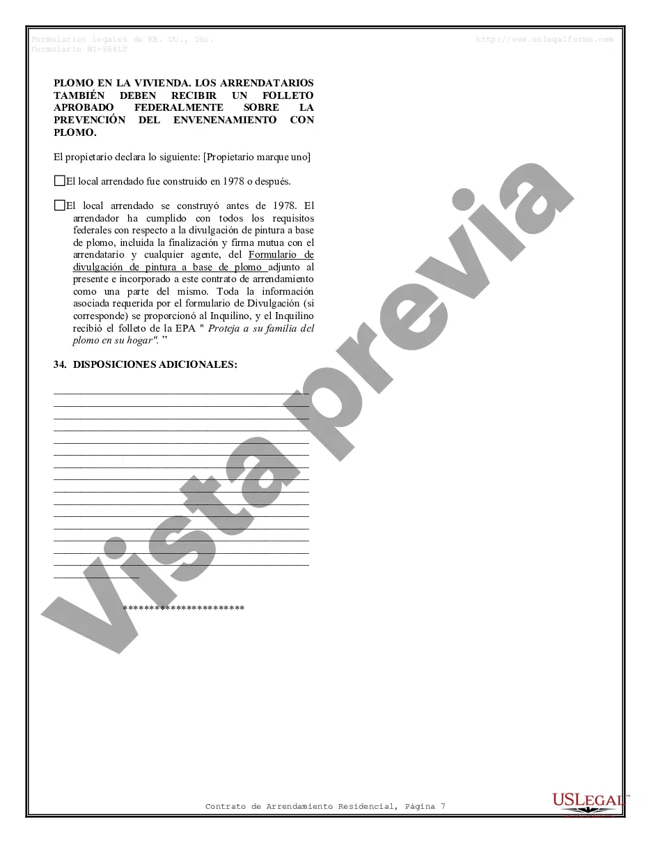 Preview Contrato de arrendamiento de alquiler residencial