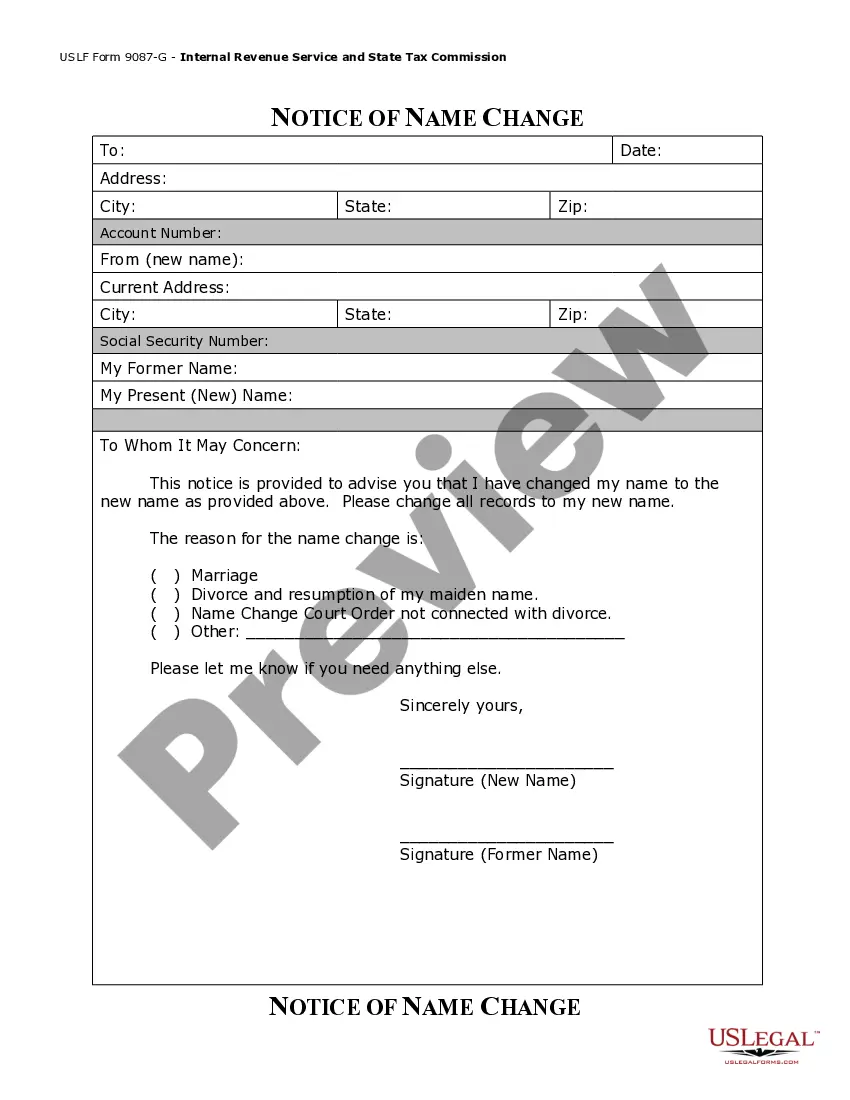 Preview Name Change Notification Package for Brides, Court Ordered Name Change, Divorced, Marriage