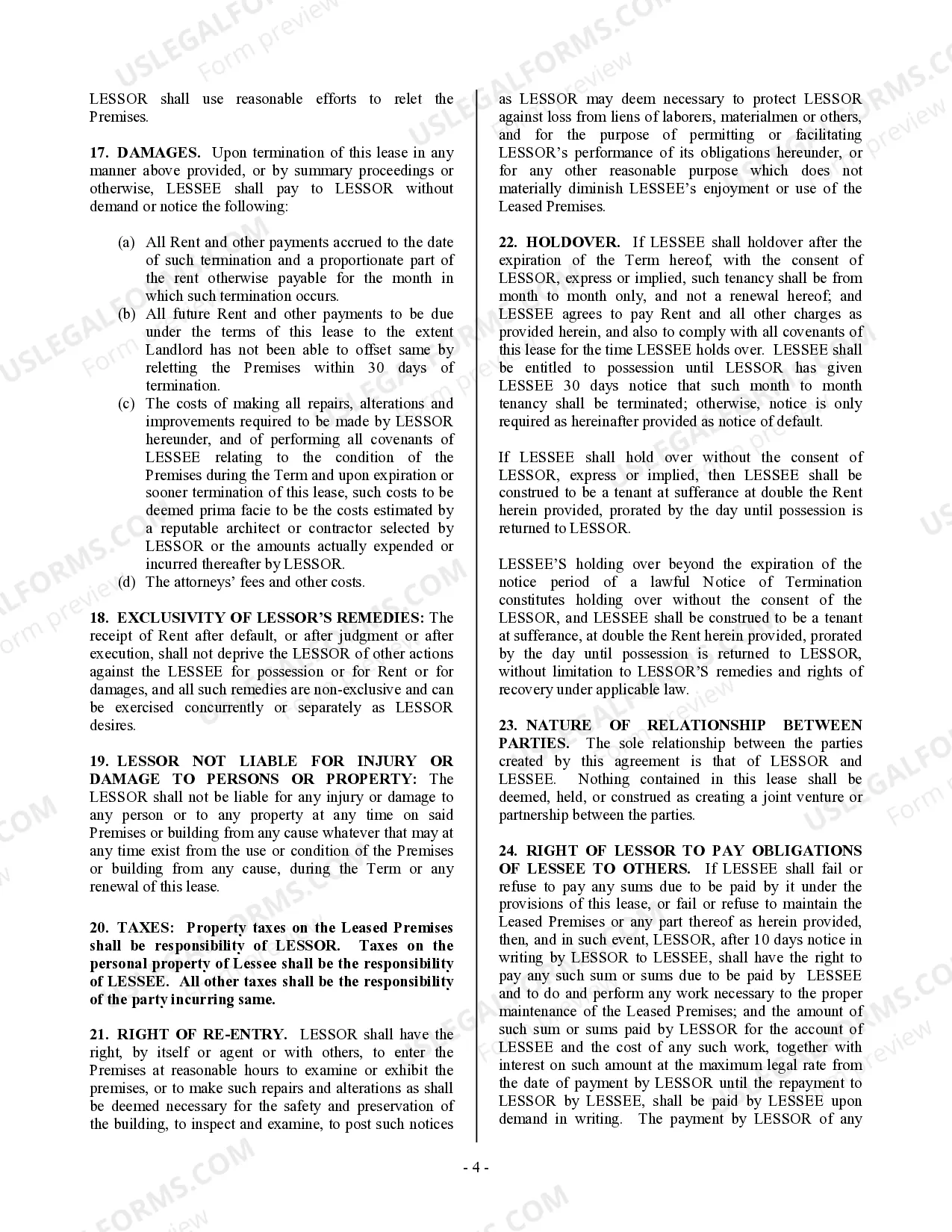 Preview Commercial Building or Space Lease