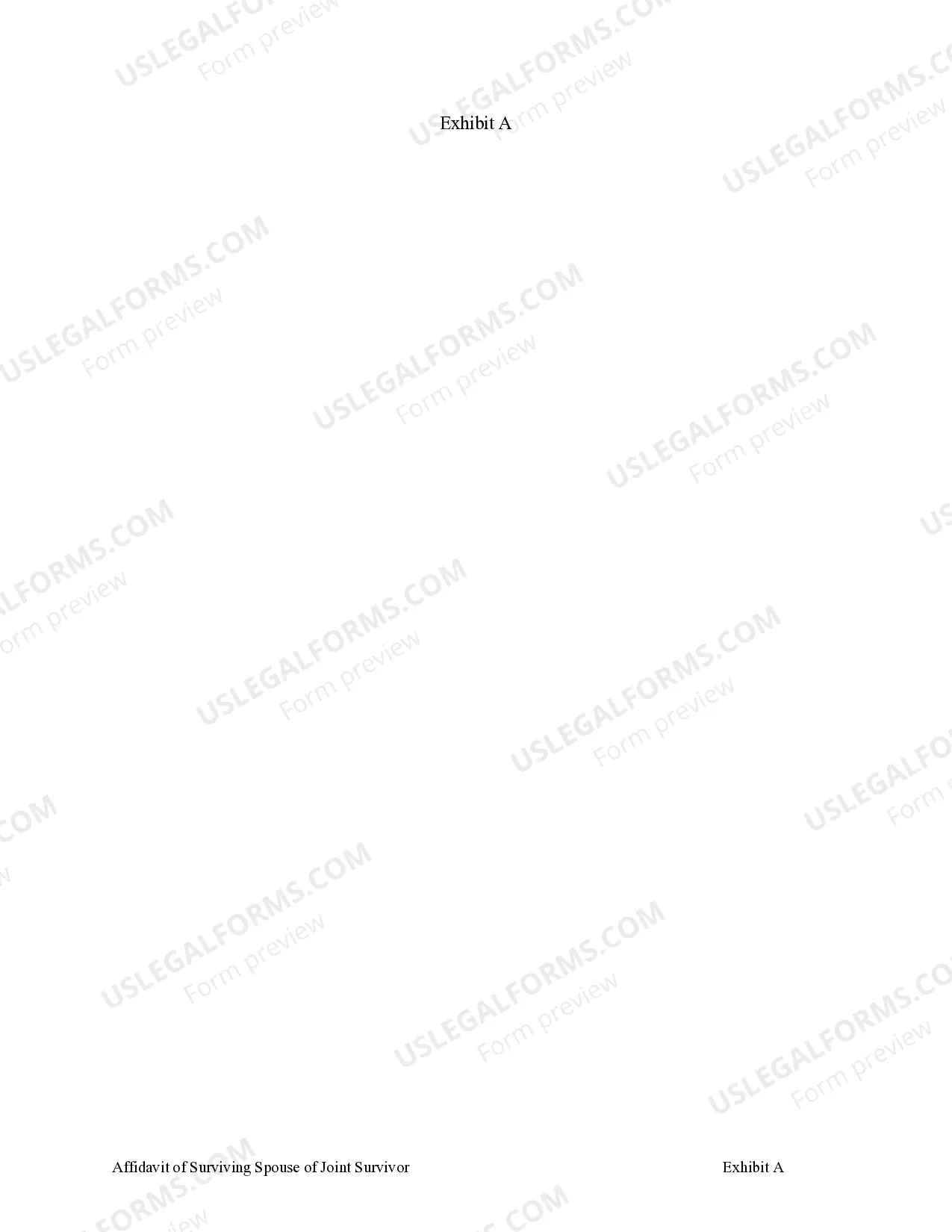 Preview Affidavit of Surviving Spouse or Joint Survivor