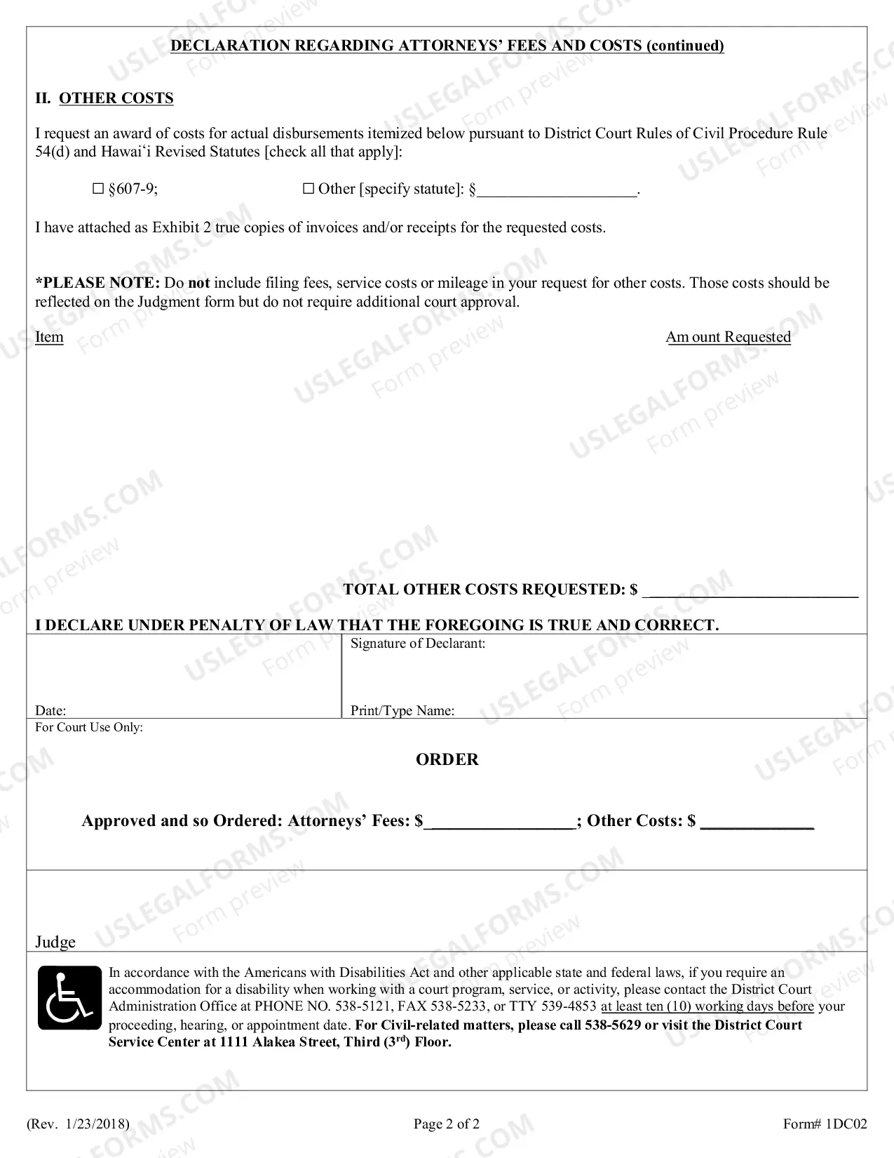 Preview Affidavit regarding Attorney Fees