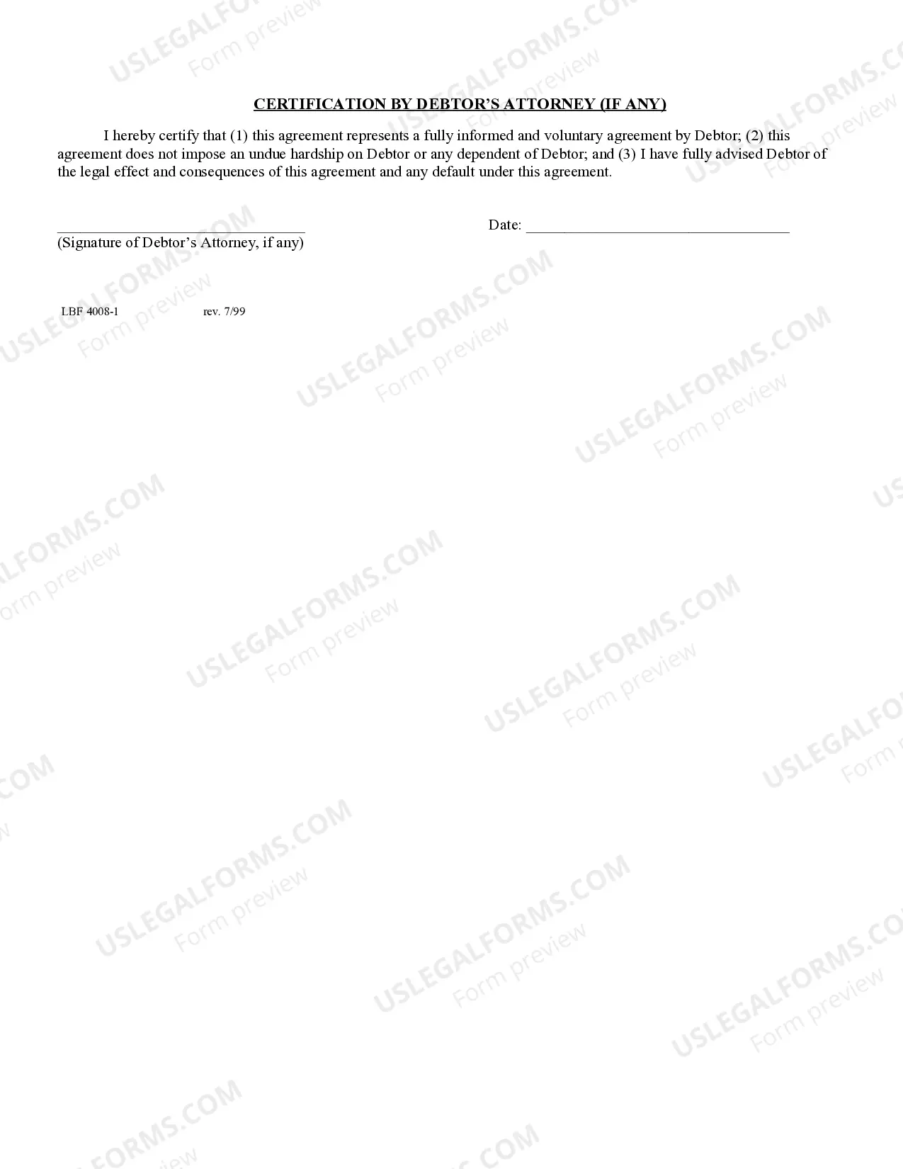 Preview Reaffirmation Agreement