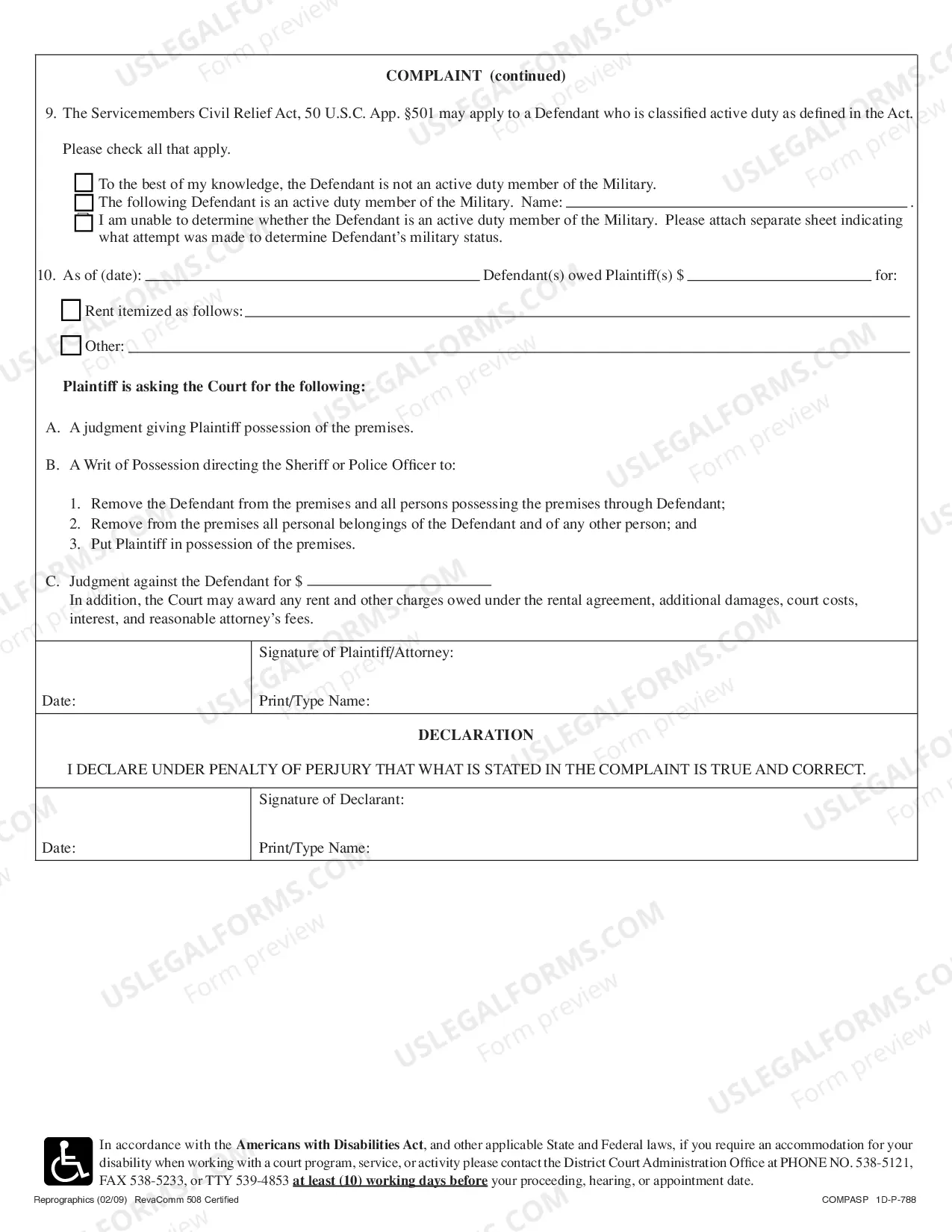 Preview Complaint regarding Assumpsit and Summary Possession and Damages - Landlord Tenant