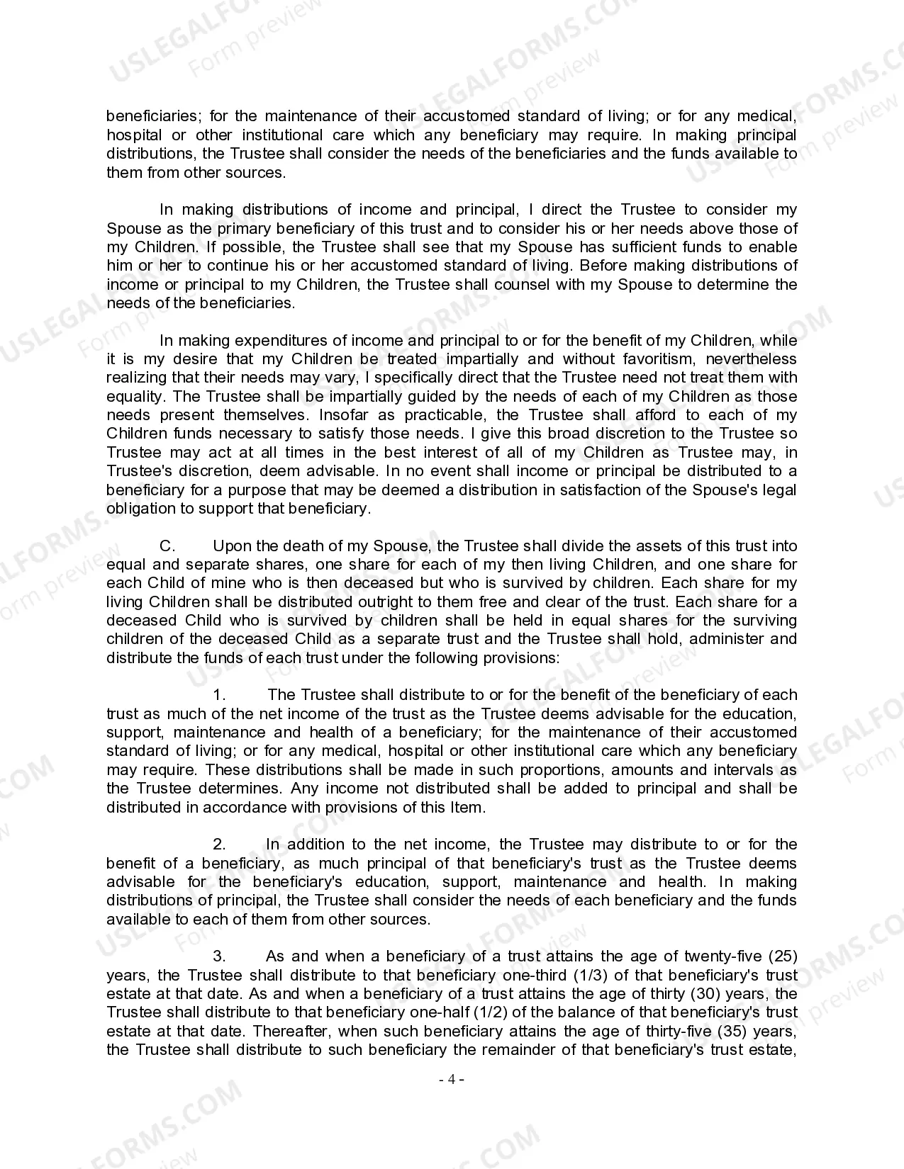 Preview Complex Will with Credit Shelter Marital Trust for Large Estates