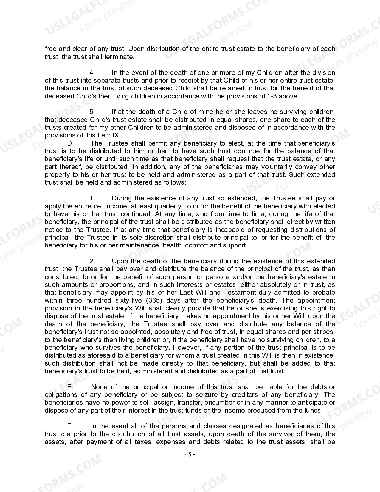 Preview Complex Will with Credit Shelter Marital Trust for Large Estates