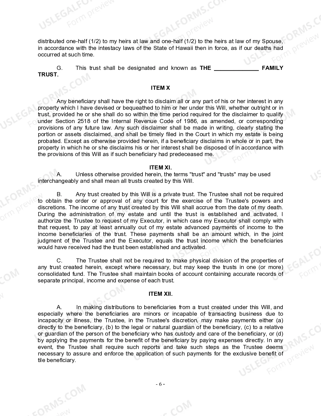 Preview Complex Will with Credit Shelter Marital Trust for Large Estates