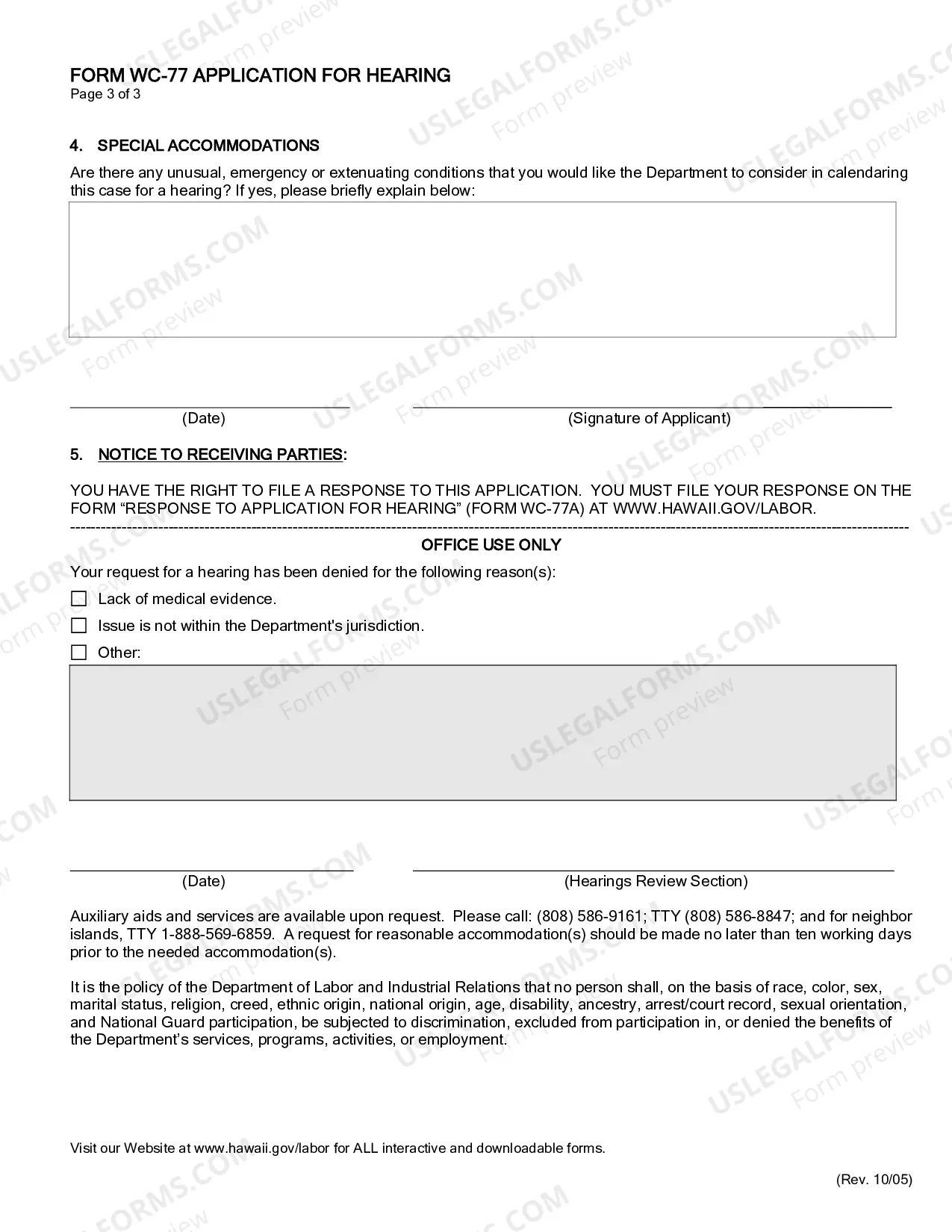Preview Application For Hearing