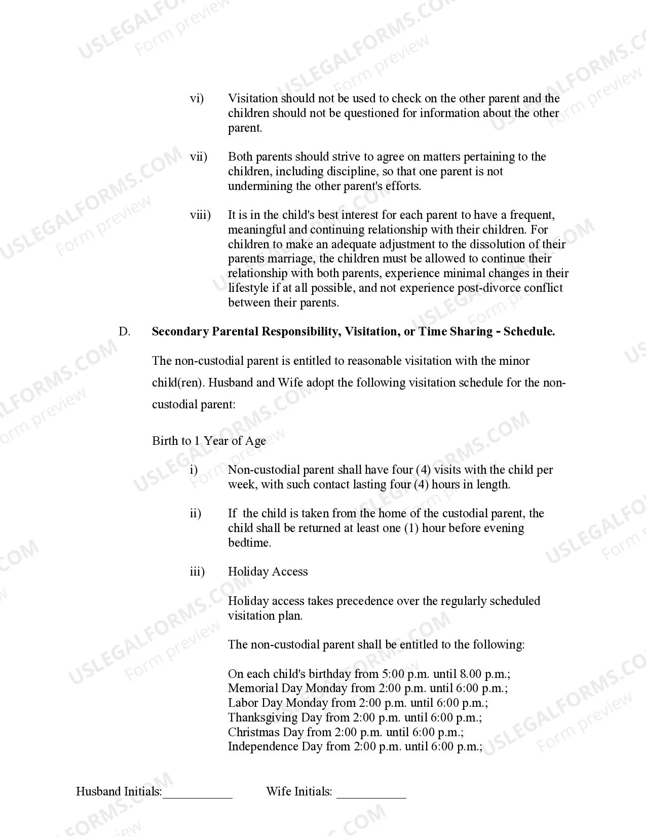 Preview Marital Legal Separation and Property Settlement Agreement Minor Children no Joint Property or Debts effective Immediately