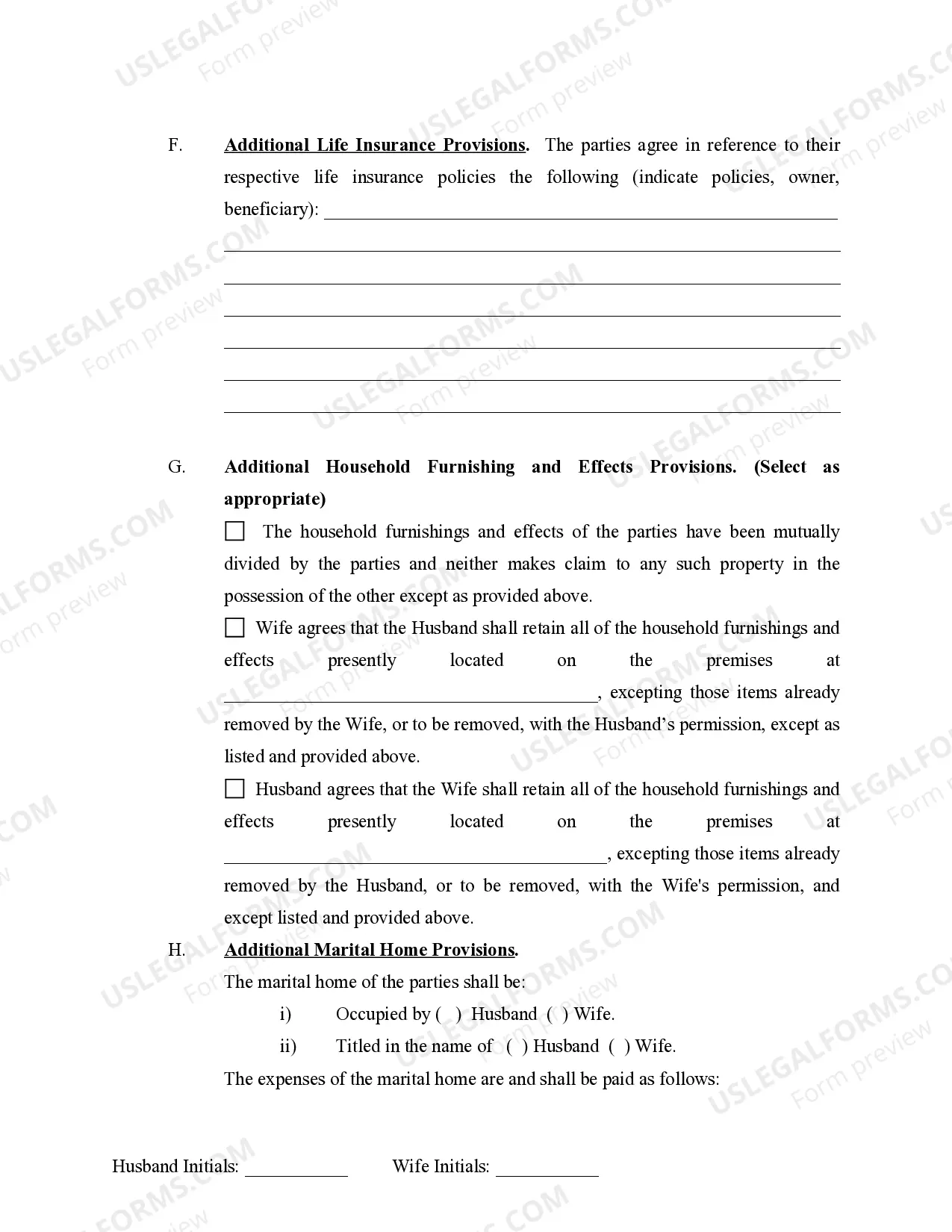 Preview Marital Legal Separation and Property Settlement Agreement no Children parties may have Joint Property or Debts where Divorce Action Filed