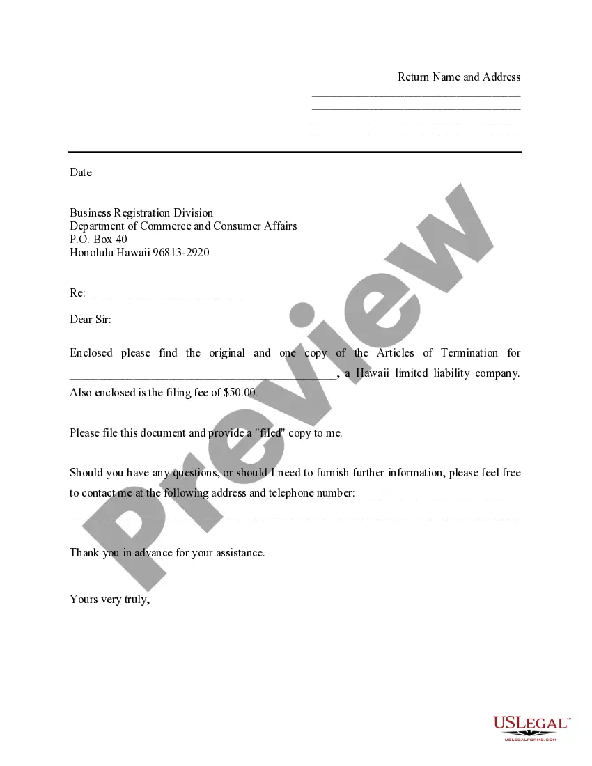 Get Hawaii Dissolution Package to Dissolve Limited Liability Company LLC Preview Hawaii Dissolution Package to Dissolve Limited Liability Company LLC