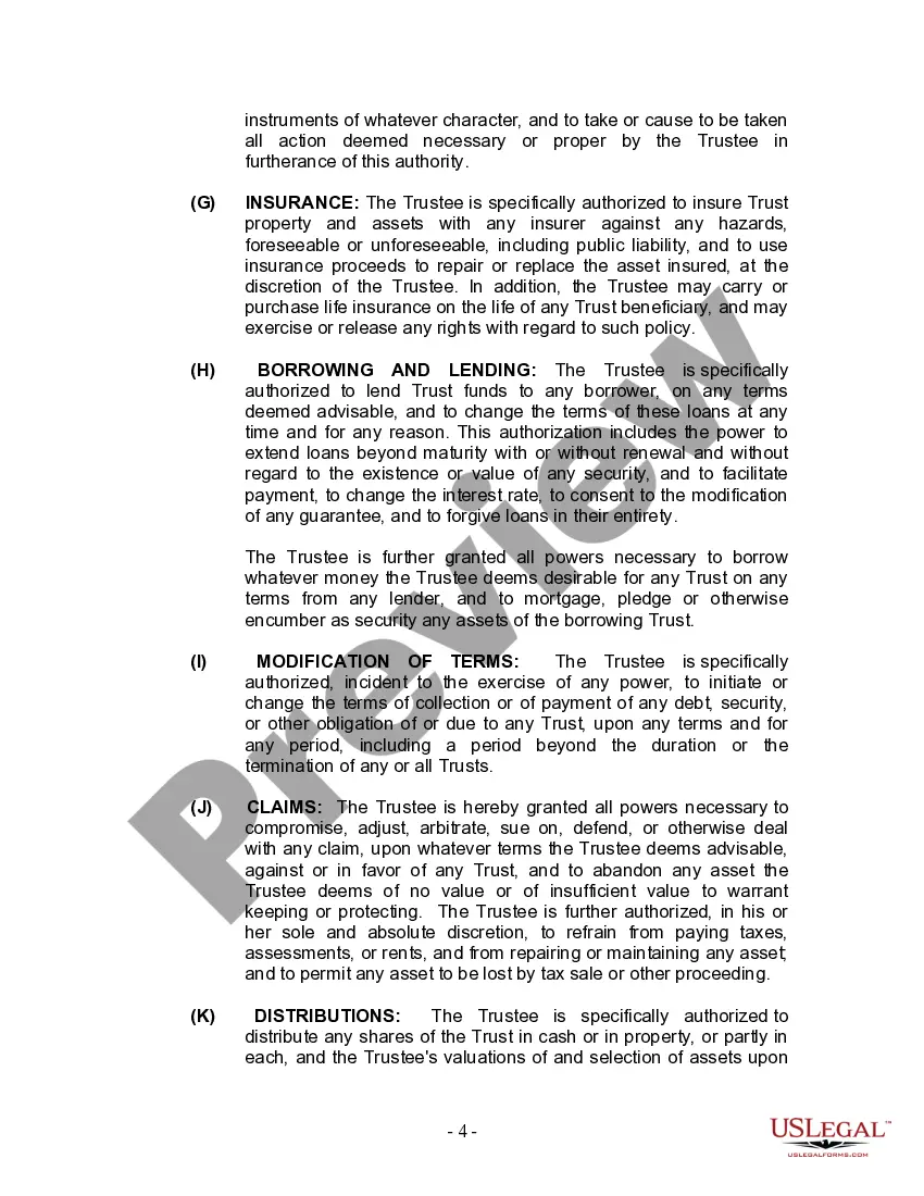 Preview Living Trust for Husband and Wife with No Children