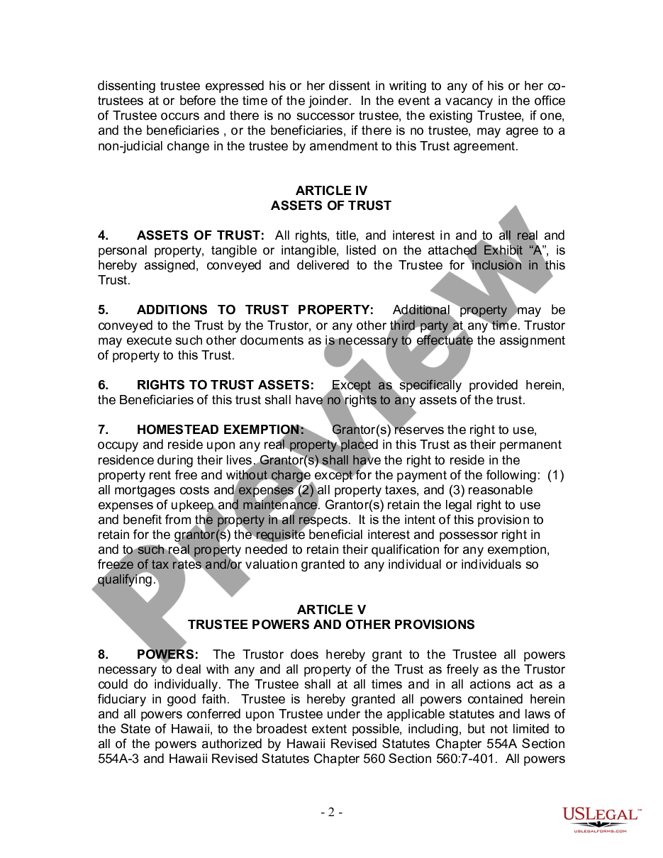 page 1 Living Trust for Individual Who is Single, Divorced or Widow (or Widower) with No Children preview