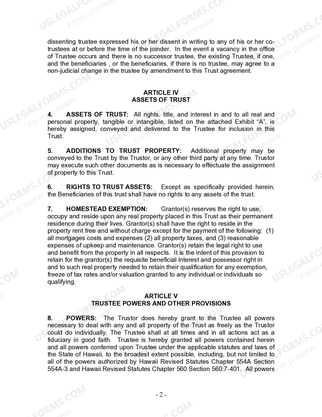 Preview Living Trust for Individual Who is Single, Divorced or Widow (or Widower) with No Children