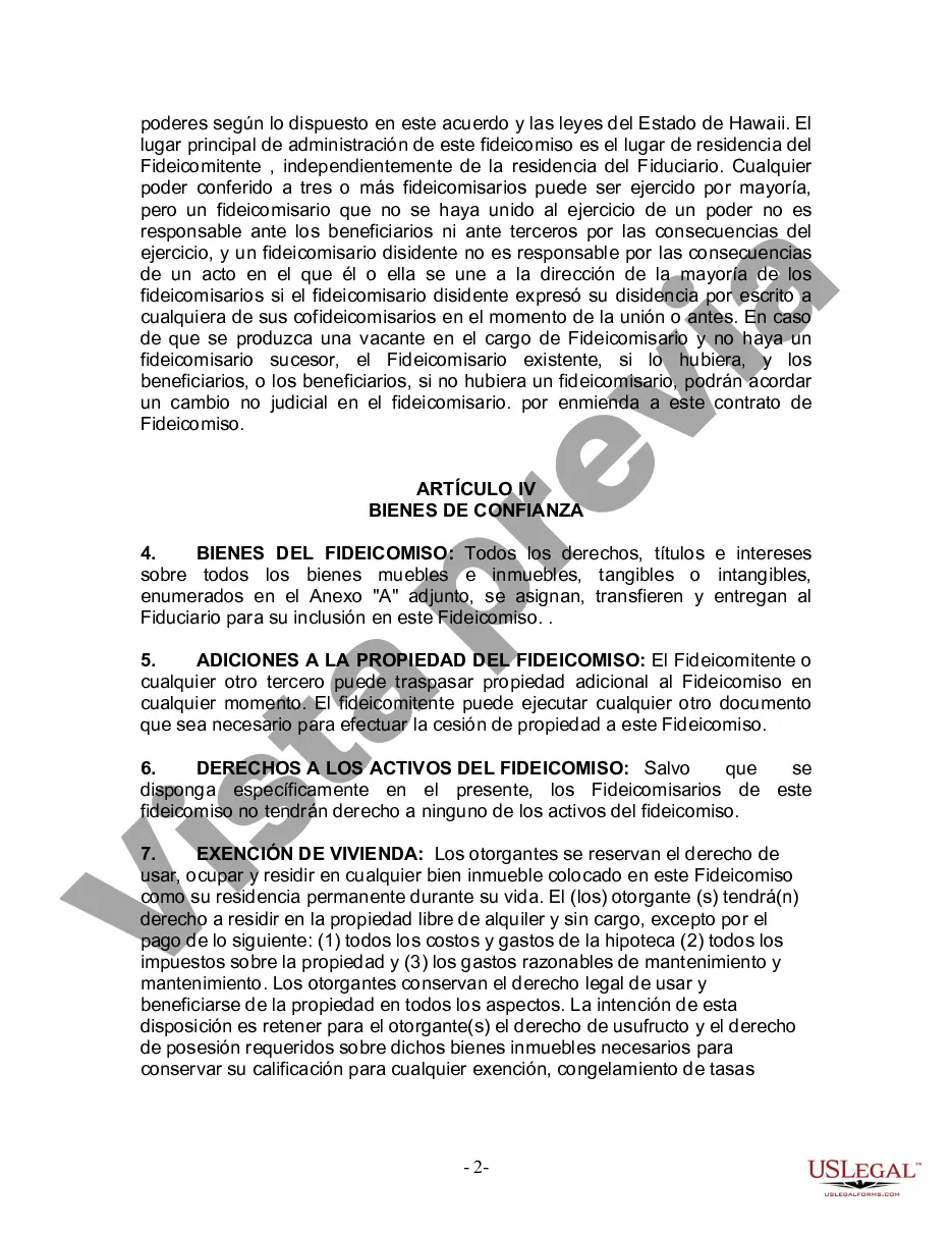 Preview Fideicomiso en Vida para Individuo Soltero, Divorciado o Viudo (o Viudo) con Hijos
