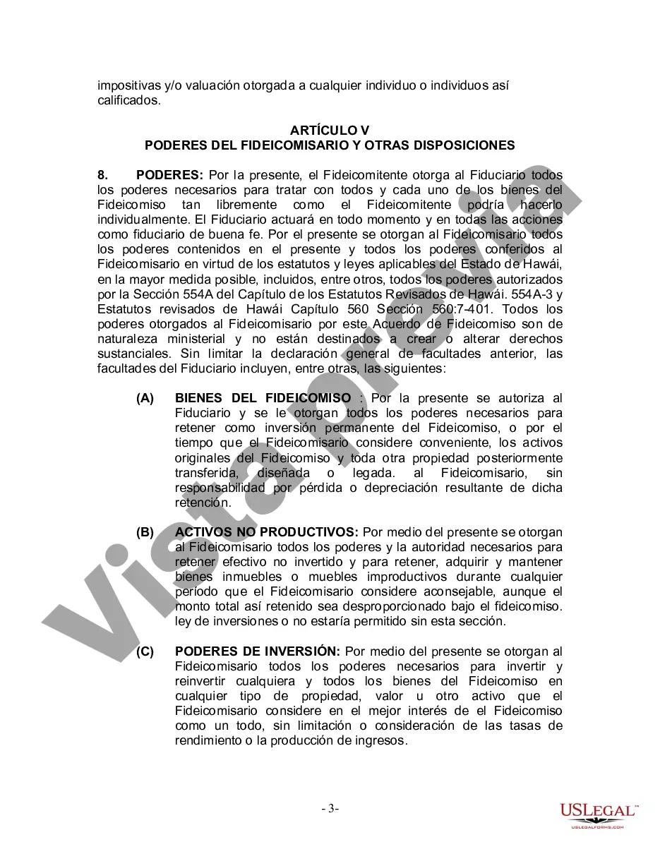 Preview Fideicomiso en Vida para Individuo Soltero, Divorciado o Viudo (o Viudo) con Hijos