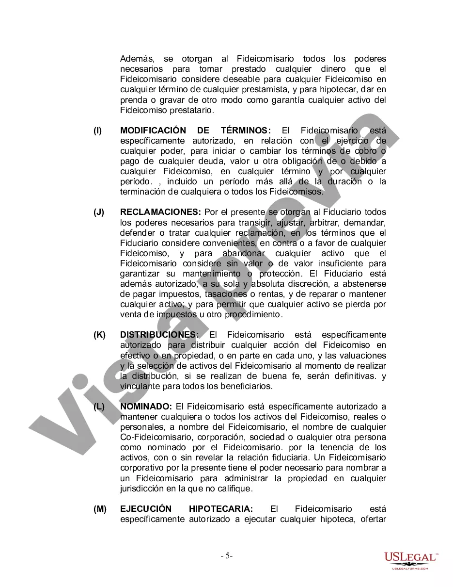 Preview Fideicomiso en Vida para Individuo Soltero, Divorciado o Viudo (o Viudo) con Hijos