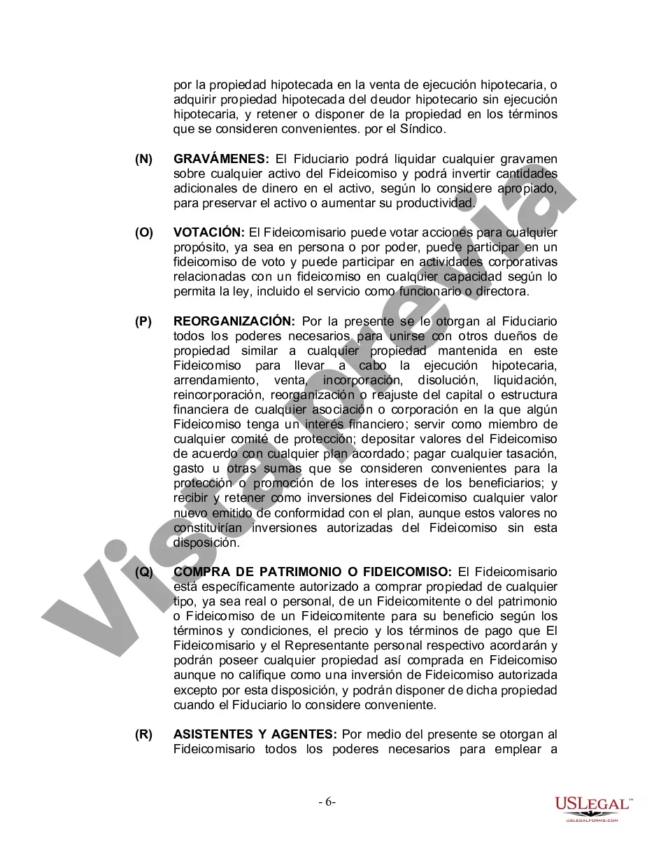 Preview Fideicomiso en Vida para Individuo Soltero, Divorciado o Viudo (o Viudo) con Hijos