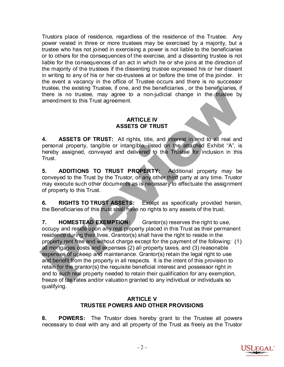 page 1 Living Trust for Individual, Who is Ssingle, Divorced or Widow (or Wwidower) with Children preview