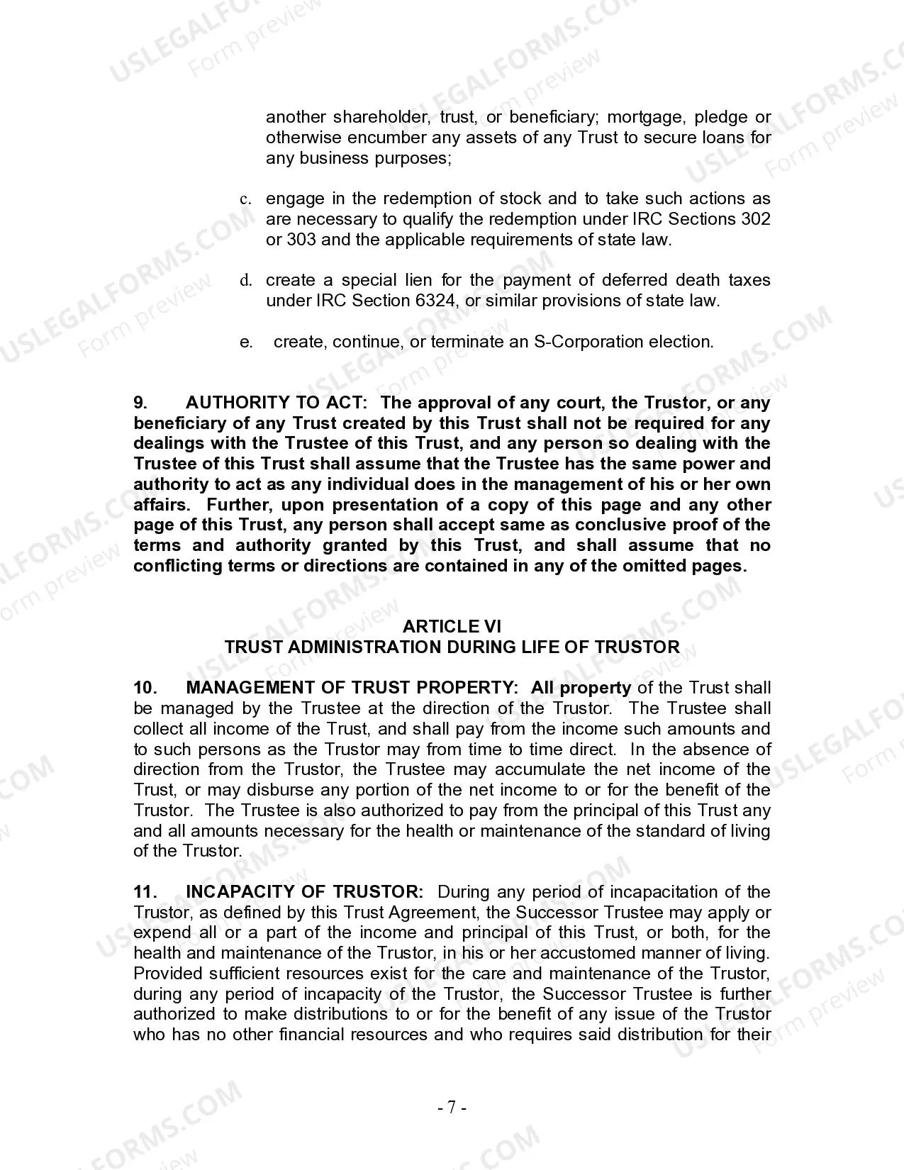 Preview Living Trust for Husband and Wife with Minor and or Adult Children